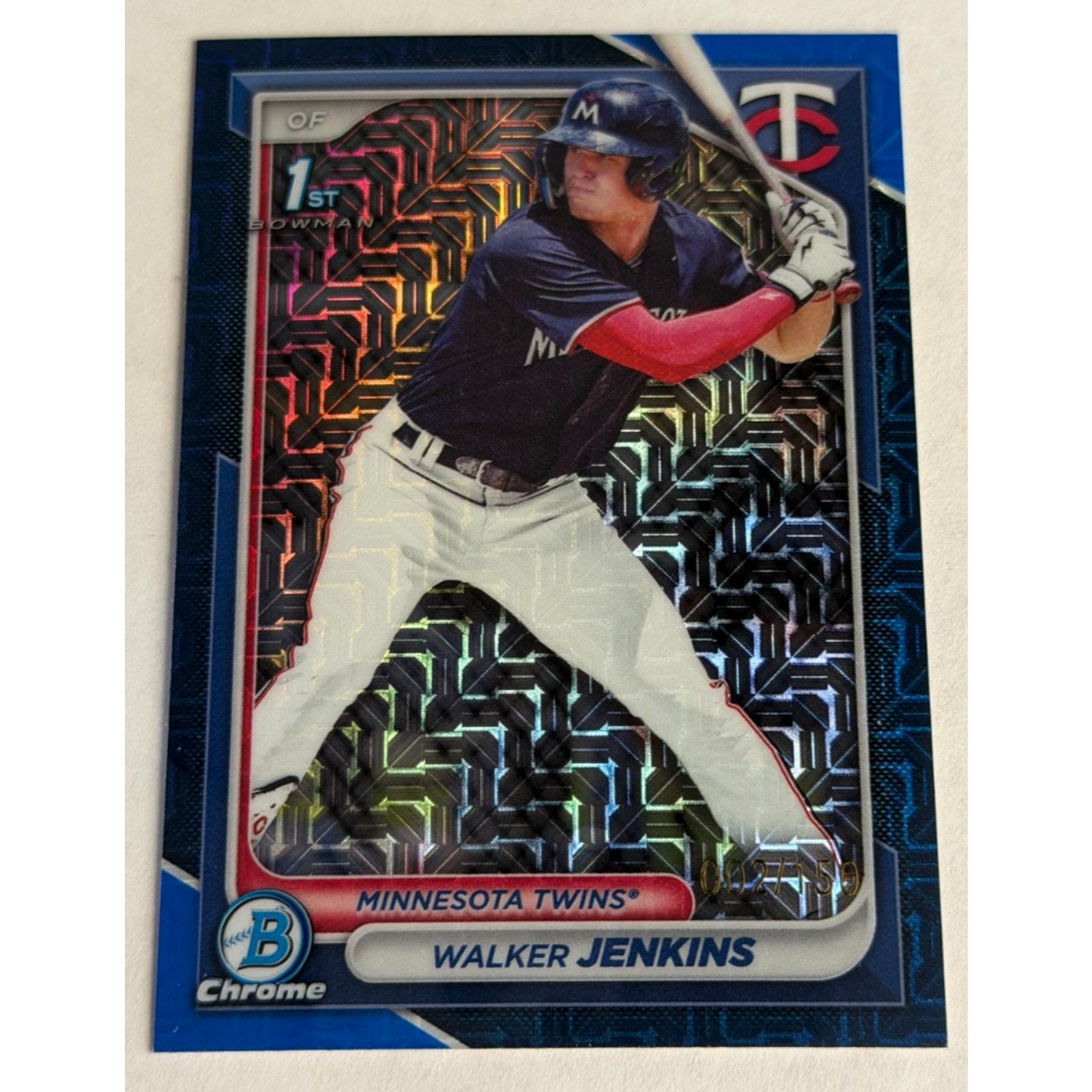 2024 Bowman Chrome 1st Blue Mojo Refractor Walker Jenkins Minnesota Twins /150