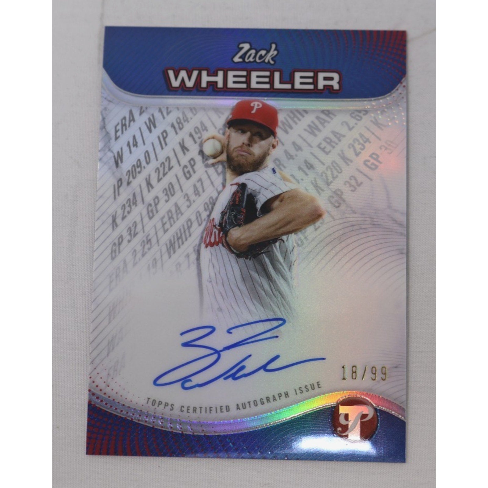 Zack Wheeler 2024 Topps Pristine Pristine Production Auto /99 #PPA-ZW