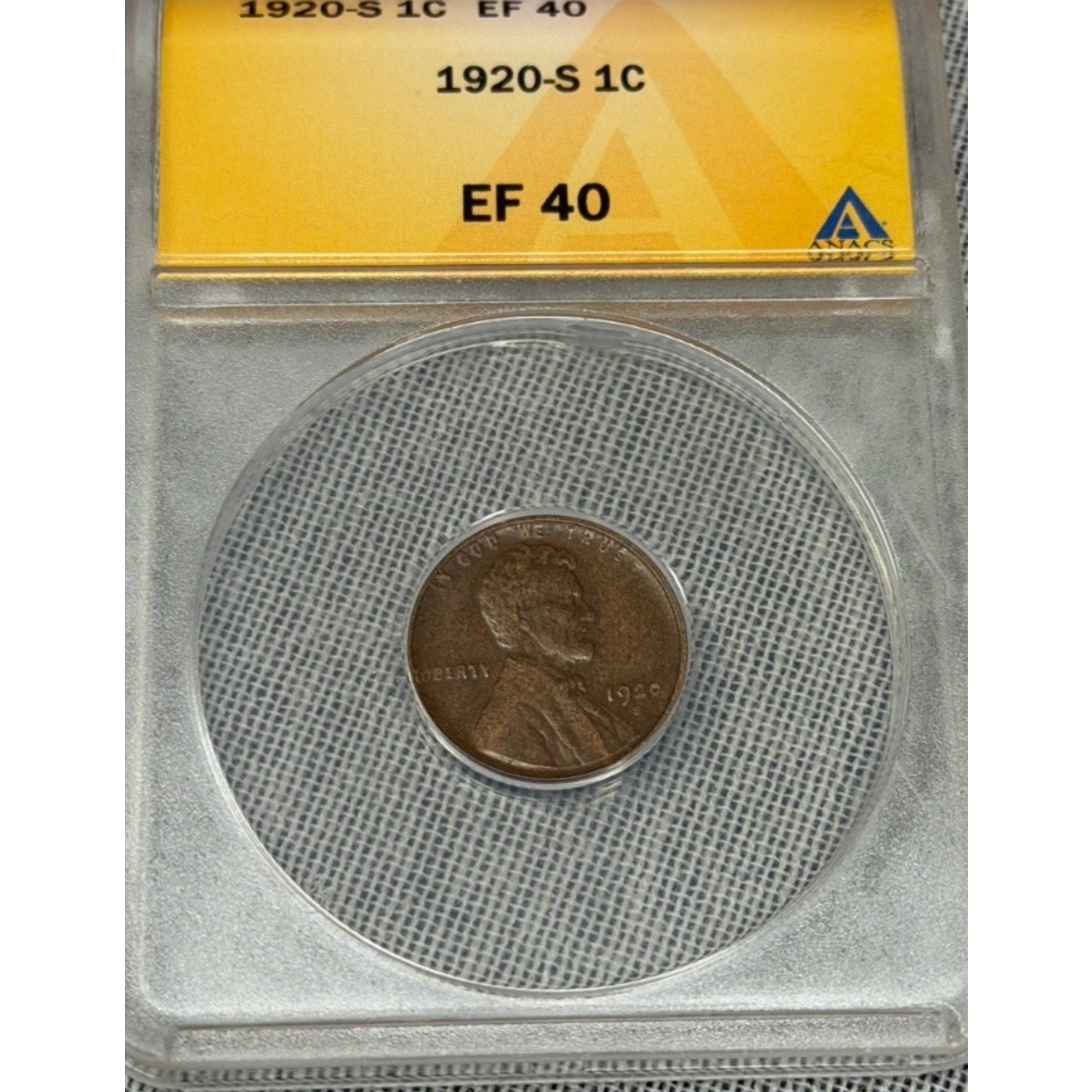 1920-S Lincoln Wheat Cent - Scarce Extra Fine Semi-key Better Date #K6446