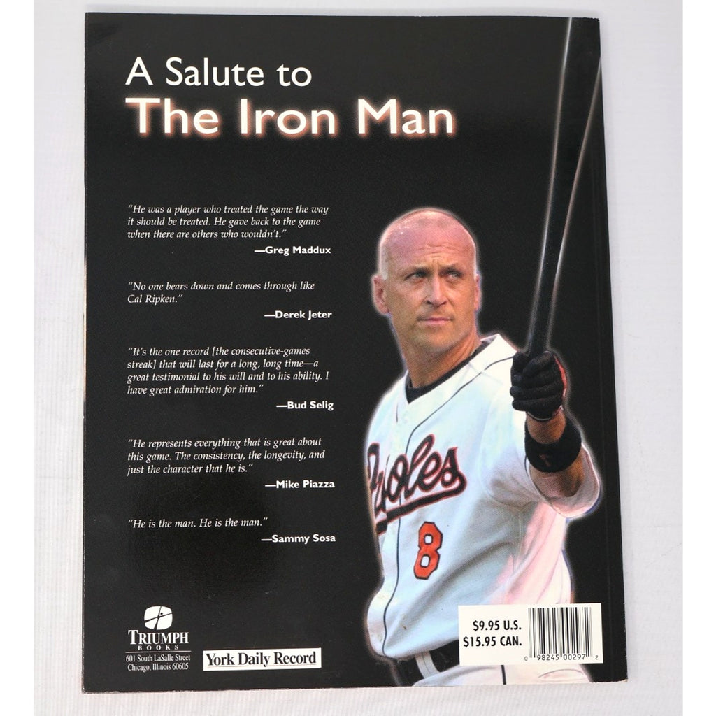 Open pages from Cal Ripken Jr collectible publication featuring photos and career retrospectives