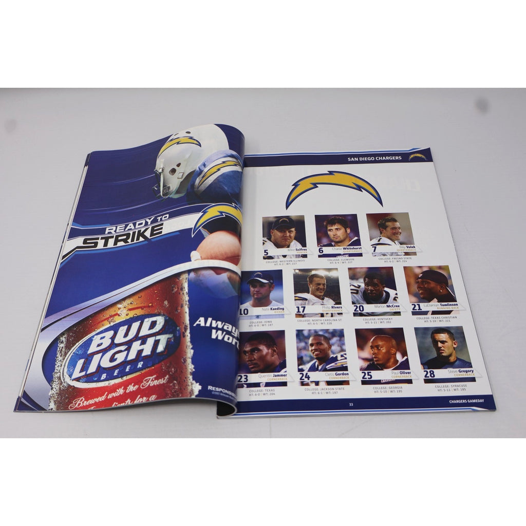 Shawne Merriman On Cover San Diego Chargers Gameday Magazine 11-25-2007 Ravens