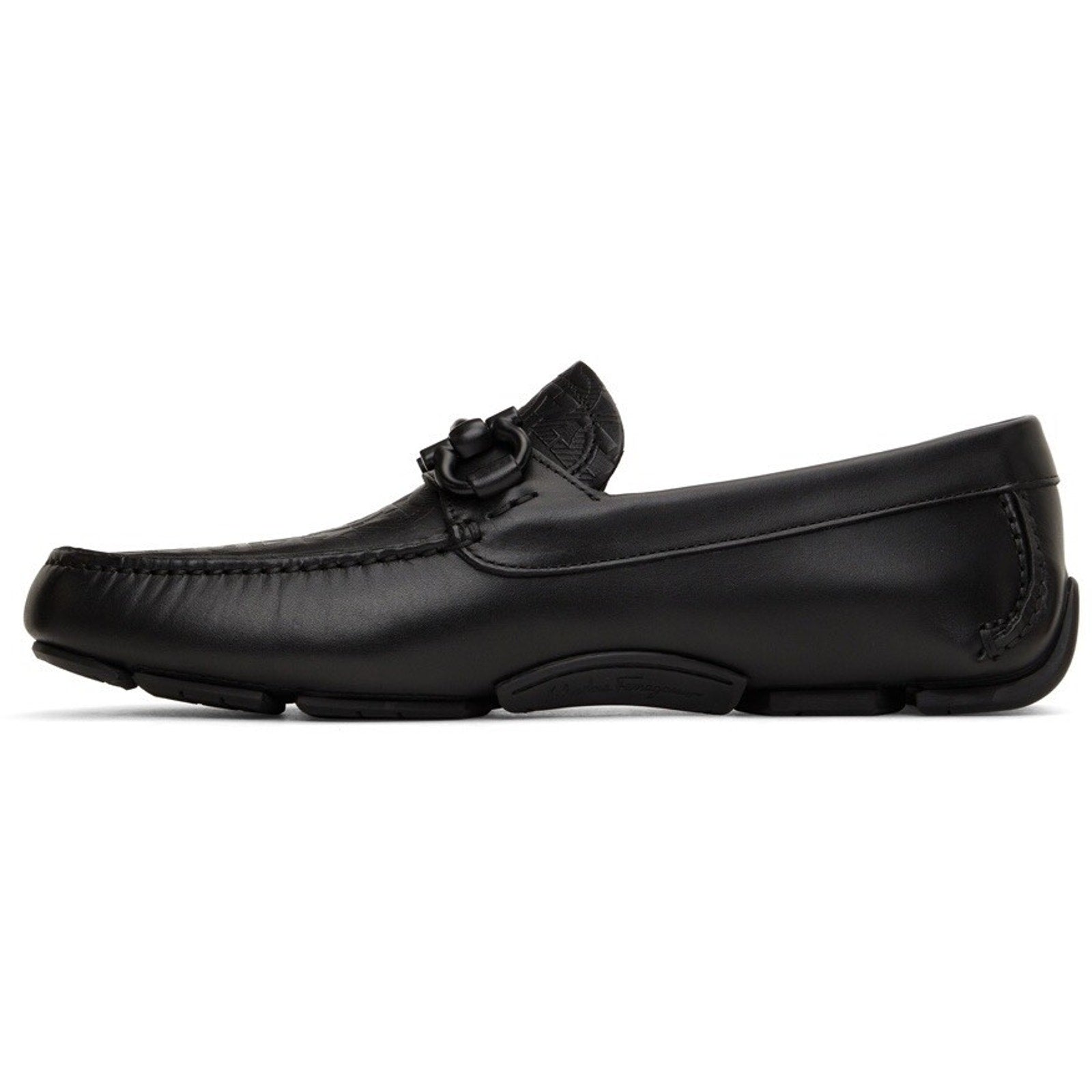 New Salvatore Ferragamo Parigi Black Dark Driver Loafer Leather Box Size 6 EEE