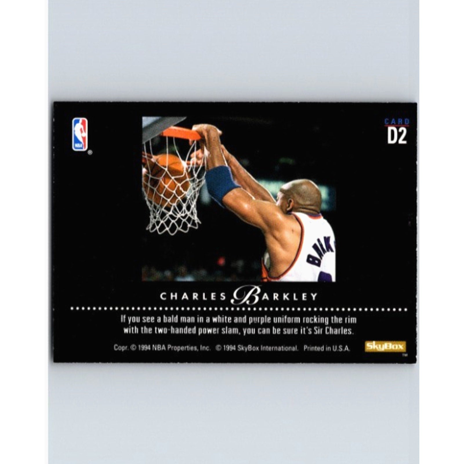 Lot Of 2 Charles Barkley Mint Skybox Inserts 1996 Electrified/1994 Dynamic Dunks