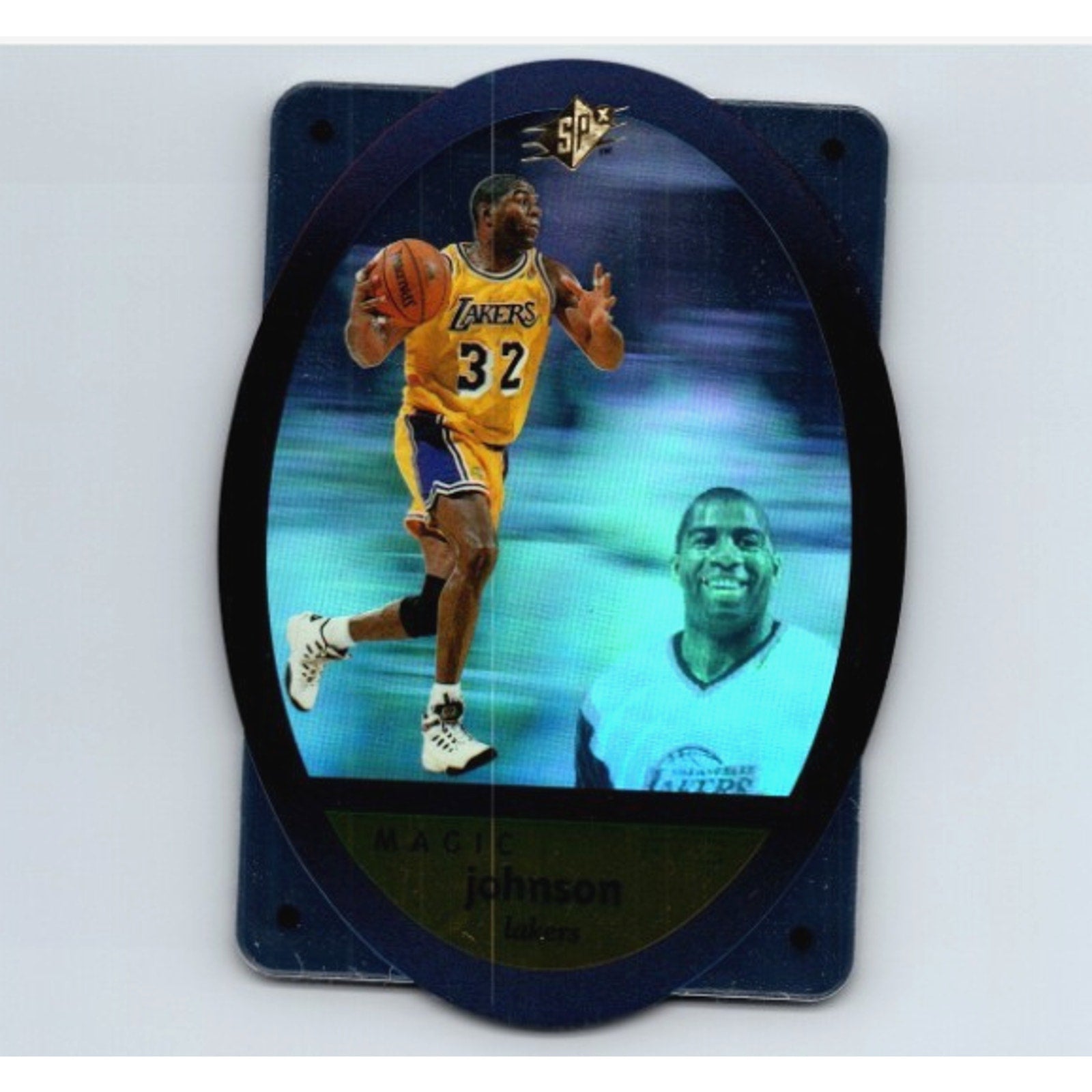 Lot Of 2 MAGIC JOHNSON 1996 UD SPX Holo Die-Cut #24/1992 Skybox Retirement Year