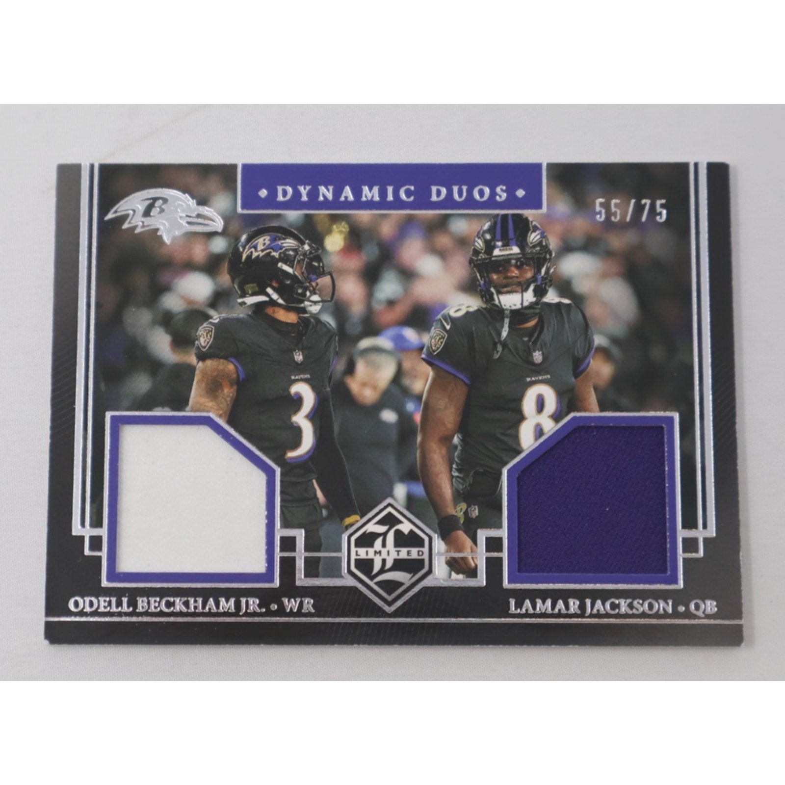 2023 Panini Limited Dynamic Duos Lamar Jackson Odell Beckham Jr. #DD-BAL /75