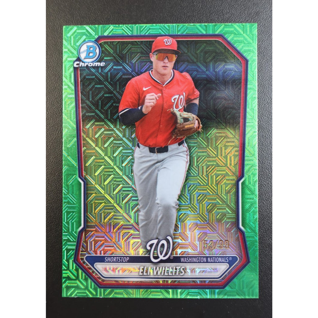 Eli Willits 2026 Bowman Chrome Green Mojo Refractor Rookie /99 BCP-95 RC Mint