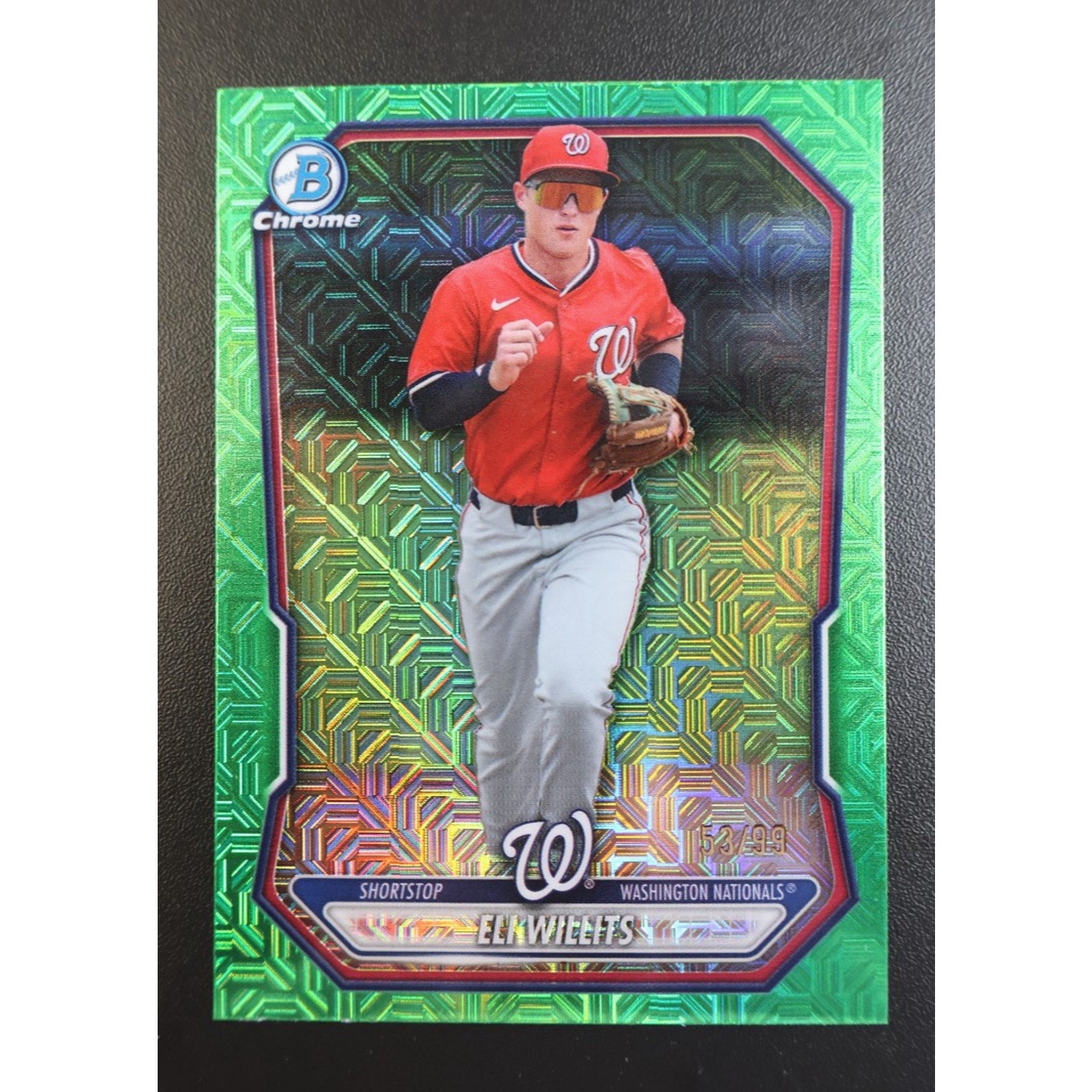 Eli Willits 2026 Bowman Chrome Green Mojo Refractor Rookie /99 BCP-95 RC Mint