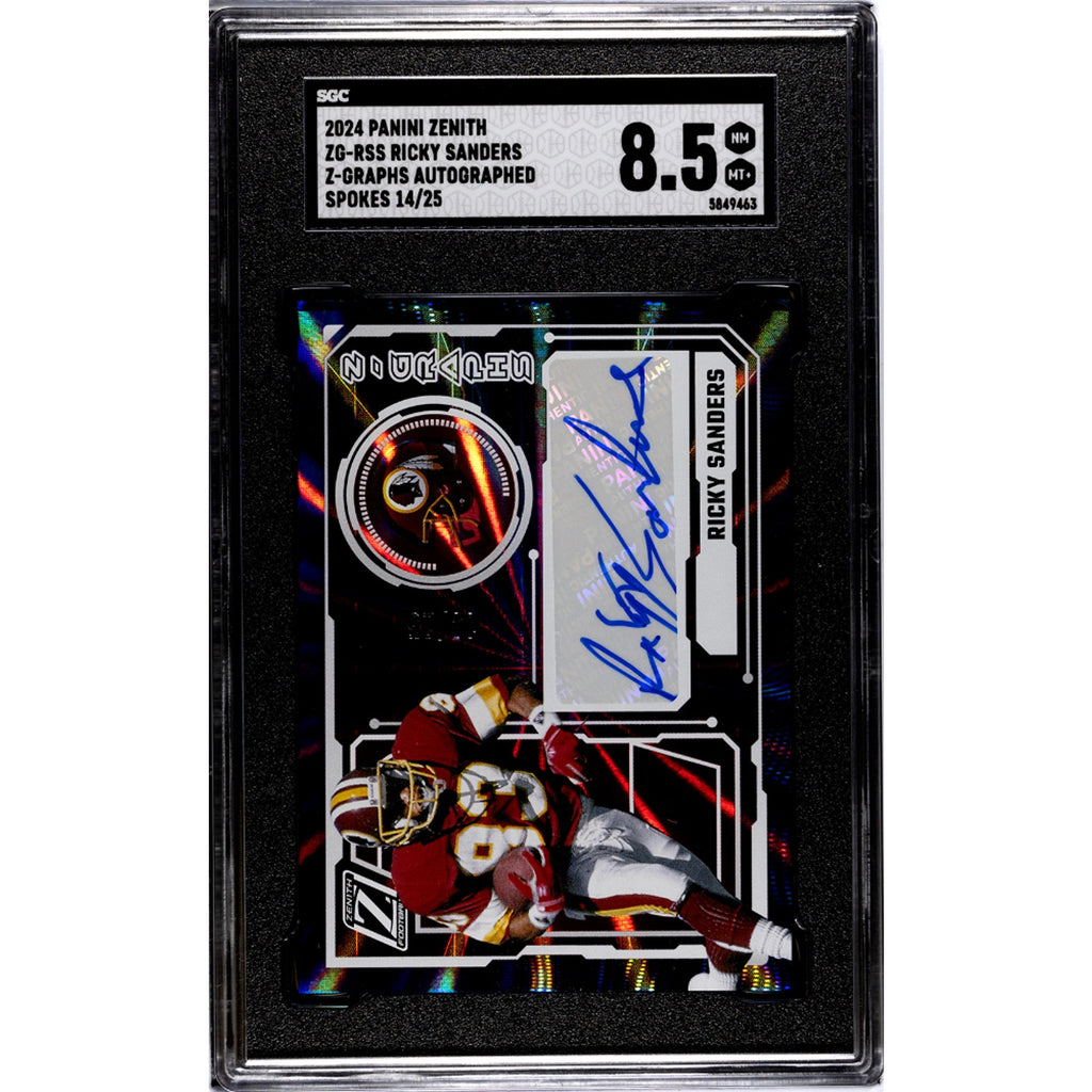 Ricky Sanders 2024 Panini Zenith Z-Graphs Spokes Auto #ZG-RSS /25 SGC Graded 8.5