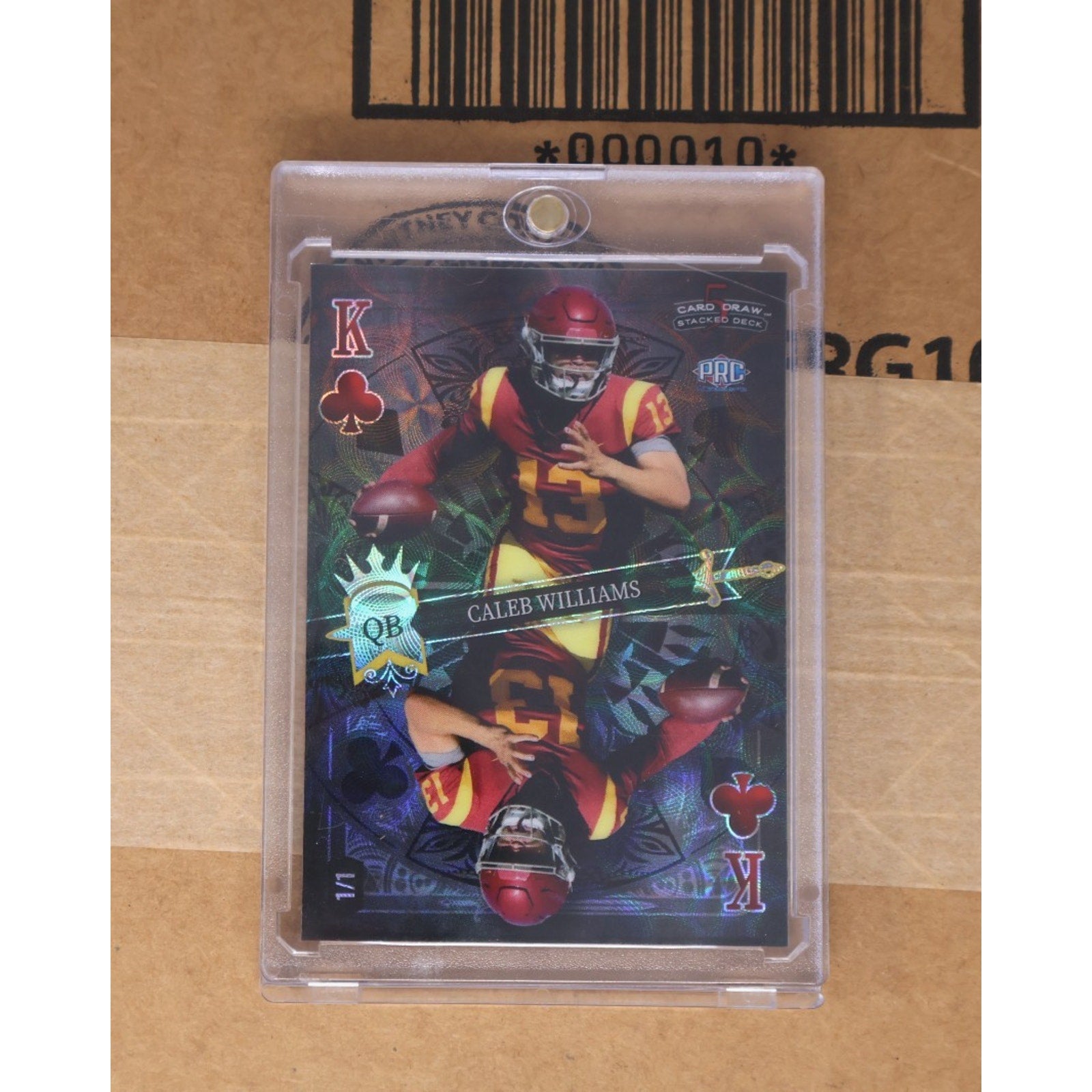 Caleb Williams 2023 Wild Card 5 Card Draw King Of Spades 1/1 #DK-CW USC Trojans