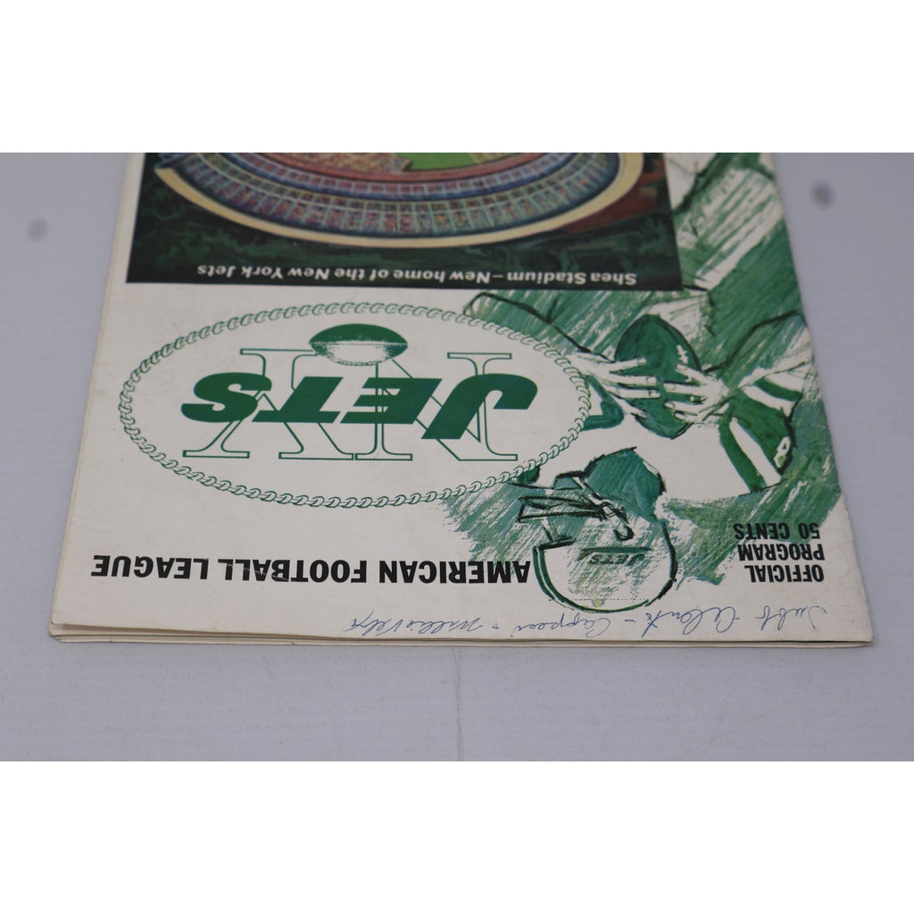 Afl New York Jets Vs KC 11-29-1964 Gameday Program Writing On Cover Historic