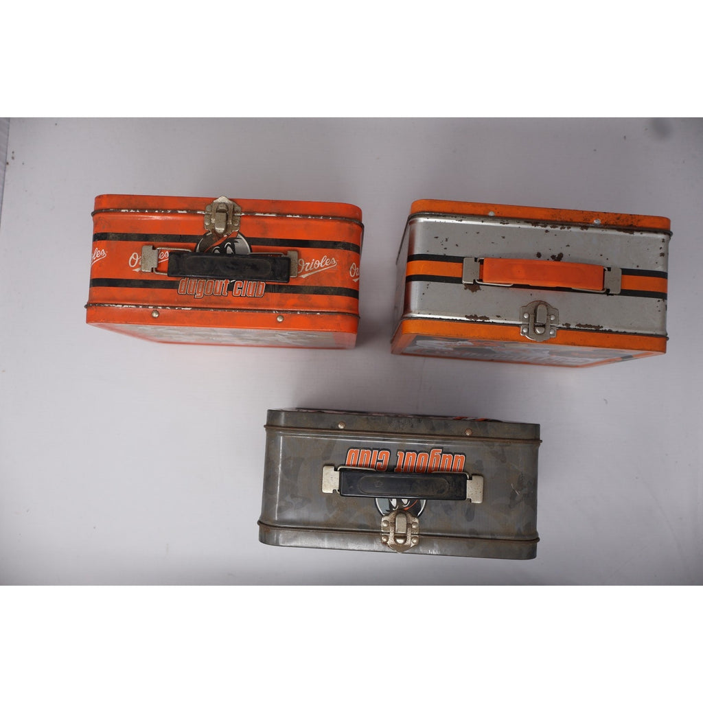 Lot Of 3 Baltimore Orioles Vintage Metal Lunchboxes