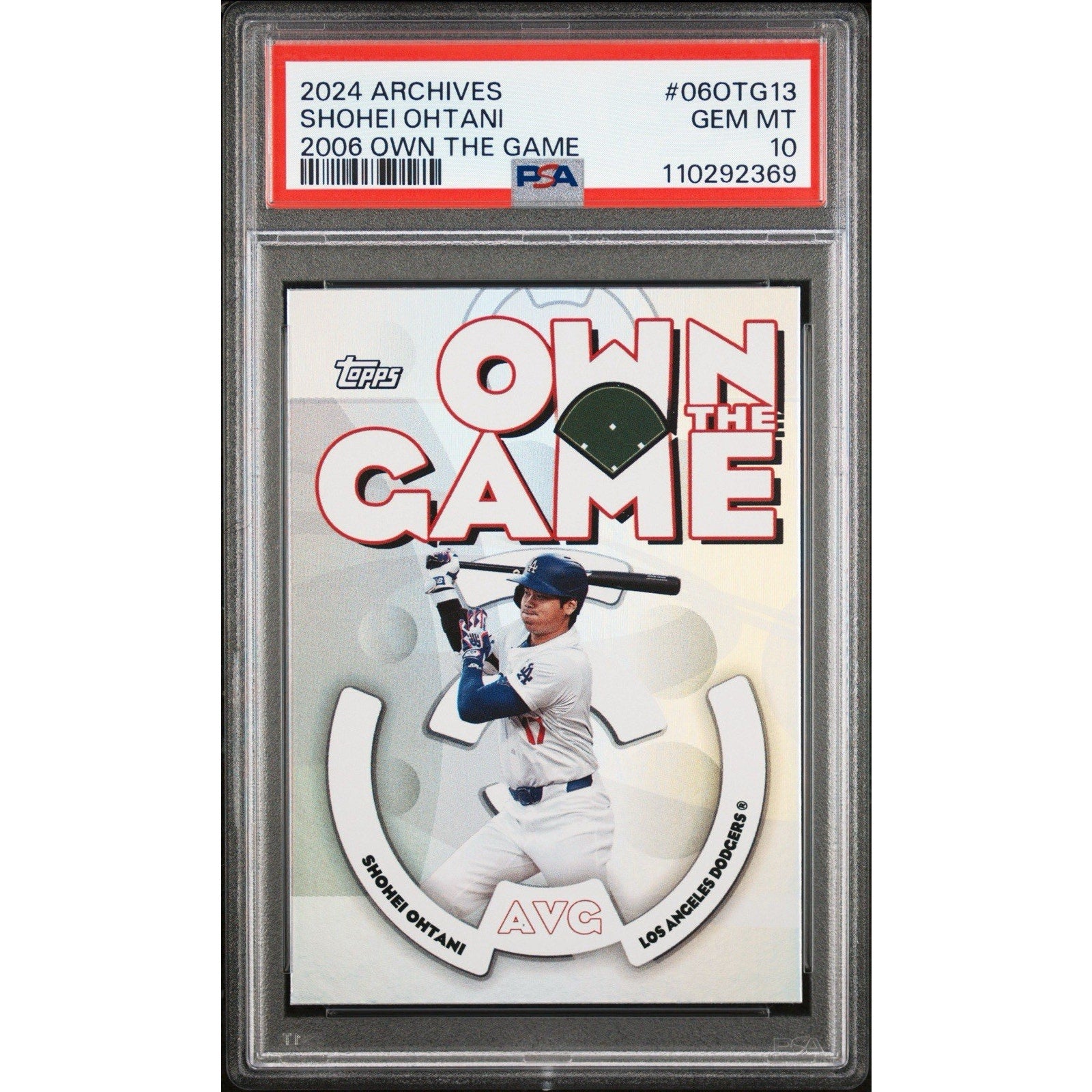 2024 TOPPS ARCHIVES 2006 OWN THE GAME #06OTG13 SHOHEI OHTANI PSA 10 MVP Dodgers