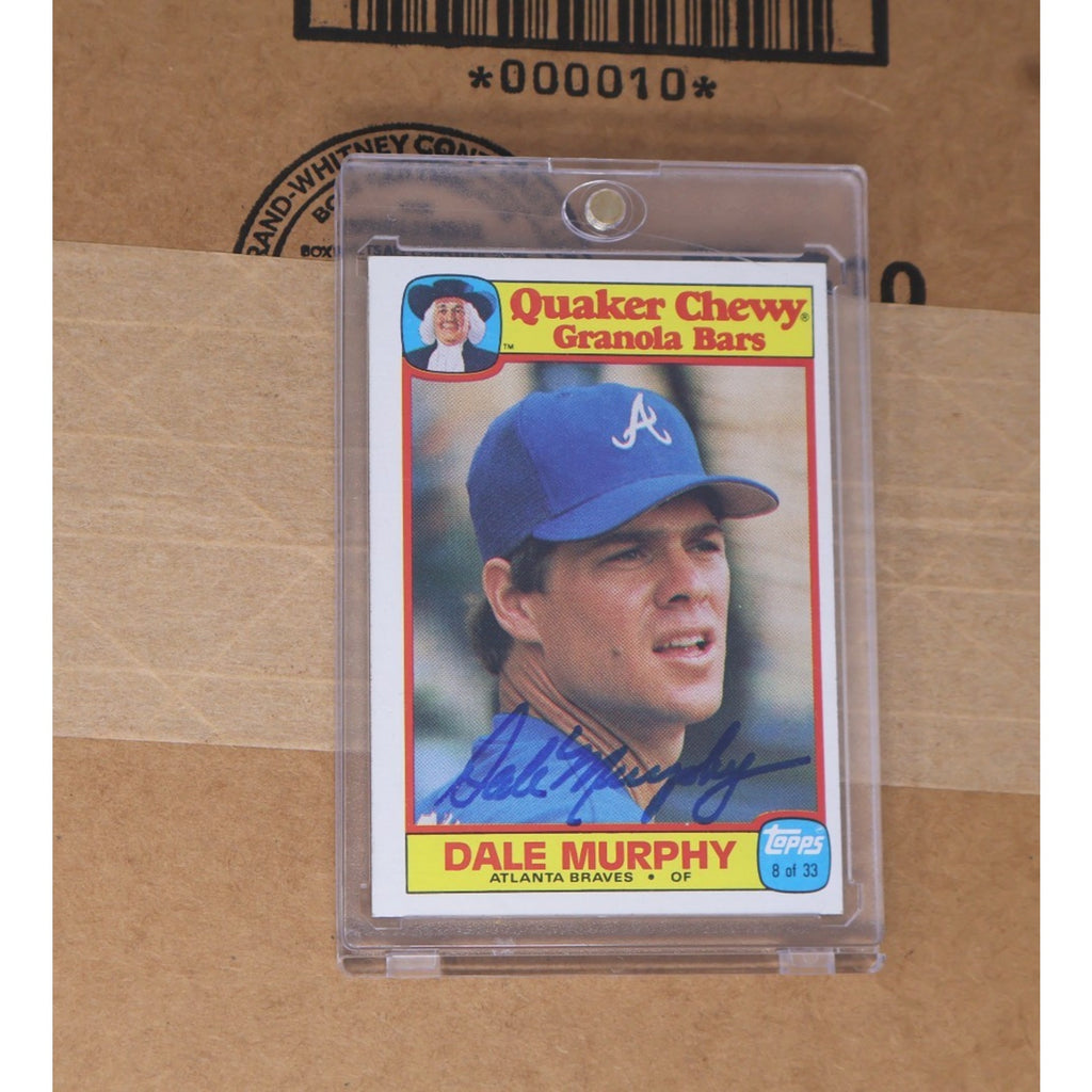 Dale Murphy Signed 1986 Topps Quacker Chewy Granola Bars 8/33 Card Auto