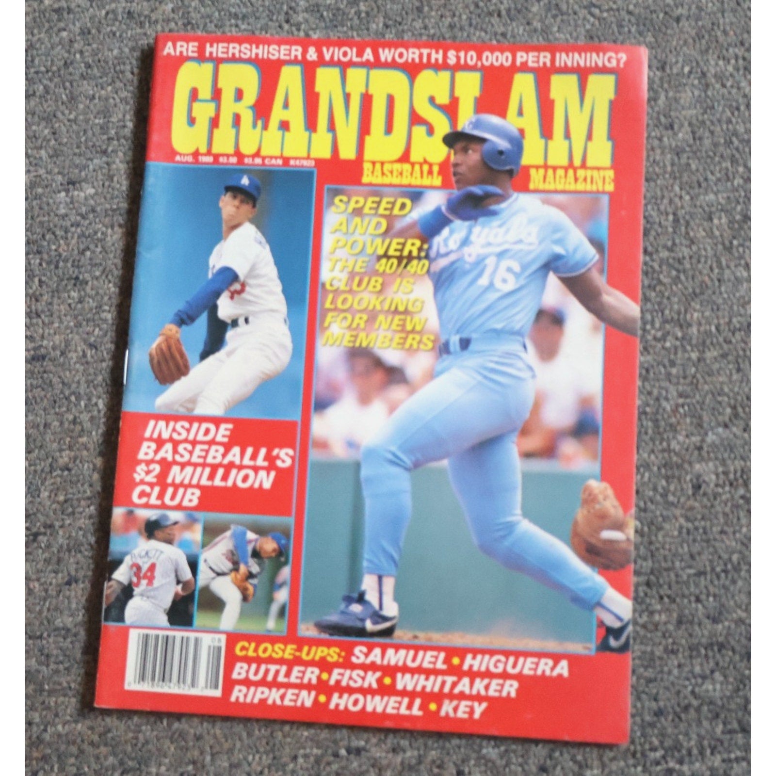 Aug 1989 BO JACKSON OREL HERSHISER Grandslam Baseball Magazine