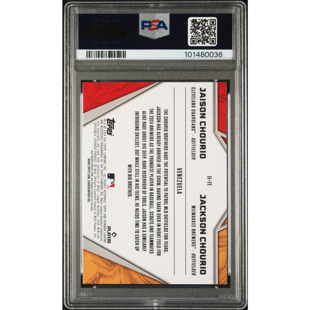 2024 BOWMAN CHROME INTERNATIONAL II11 JACKSON CHOURIO/JAISON CHOURIO PSA 9 MINT