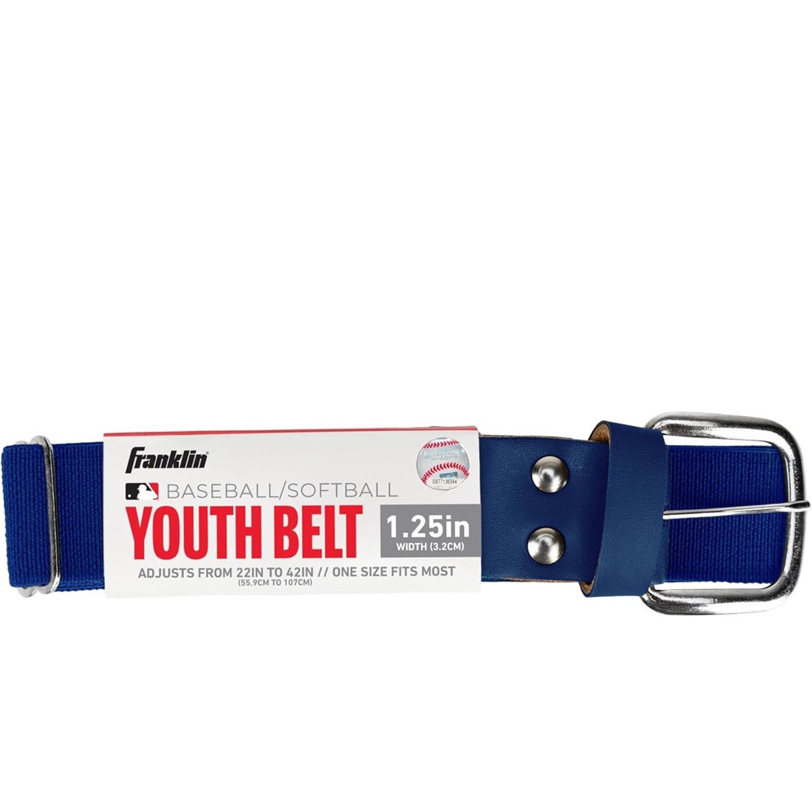 Franklin Sports Boys' Belt Royal Blue Baseball One Size Expandable Durable