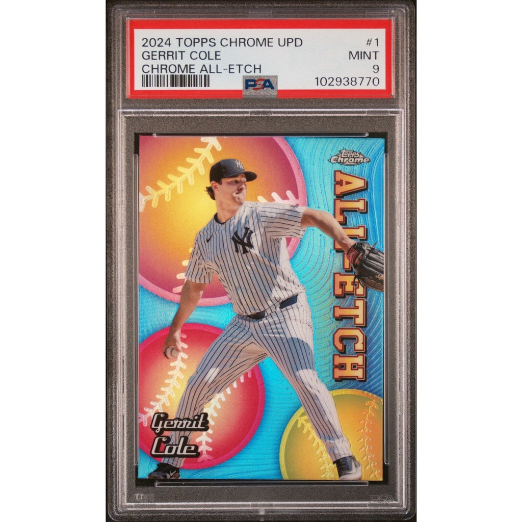 2024 Topps Chrome Update CAEU-1 Gerrit Cole Chrome All-Etch PSA 9 Mint Yankees