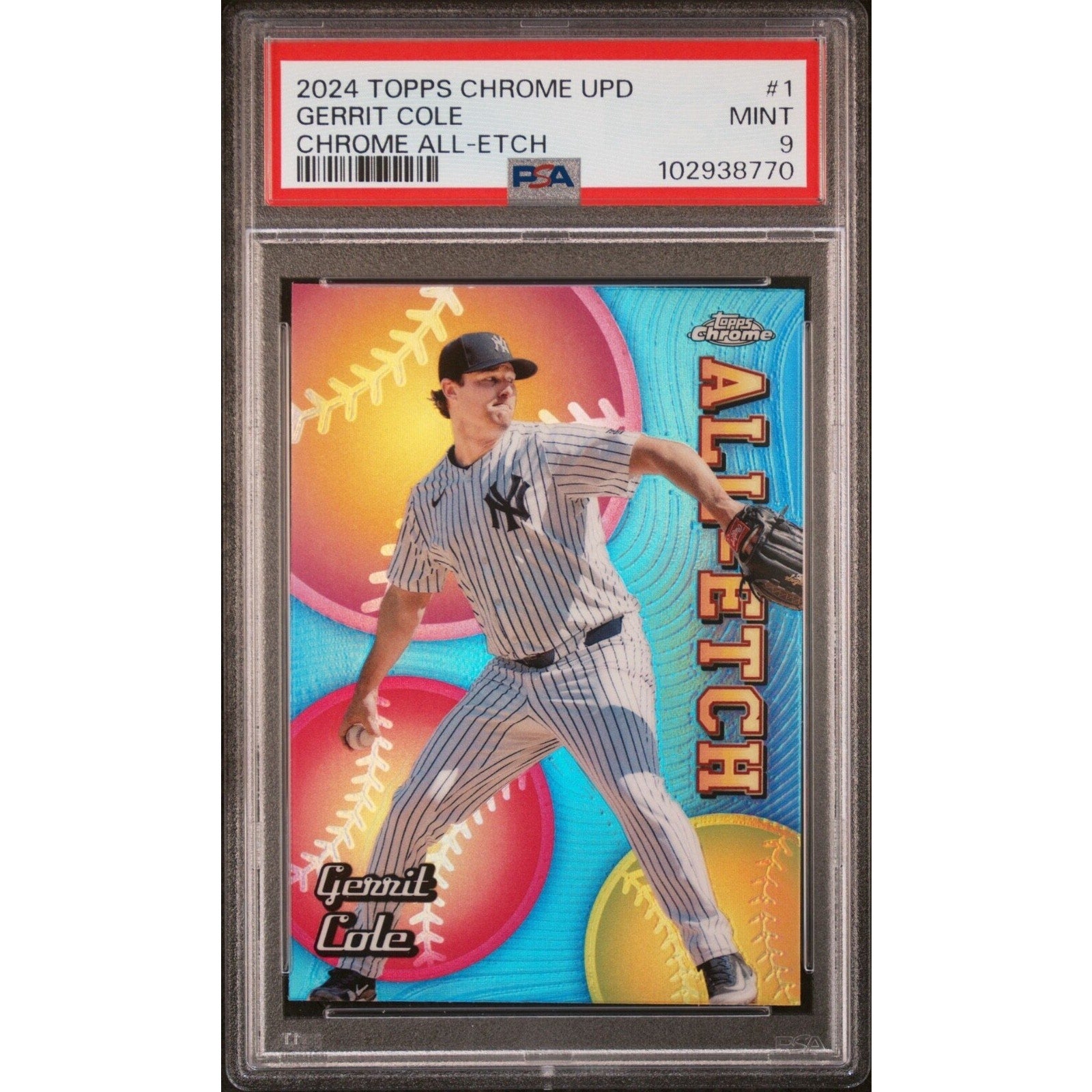2024 Topps Chrome Update CAEU-1 Gerrit Cole Chrome All-Etch PSA 9 Mint Yankees