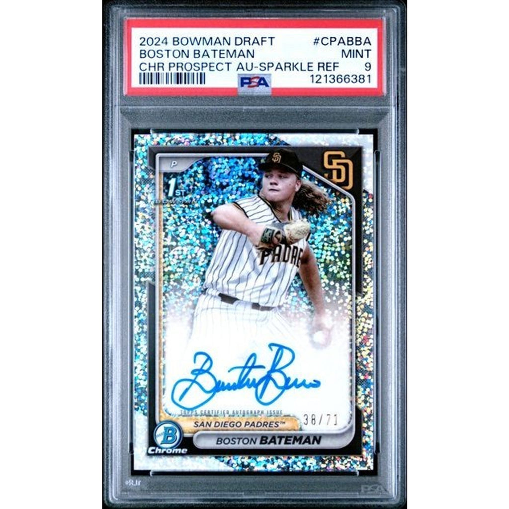 2024 Bowman Draft Chrome Prospect Boston Bateman Autograph Speckle Ref #CPABA PSA 9