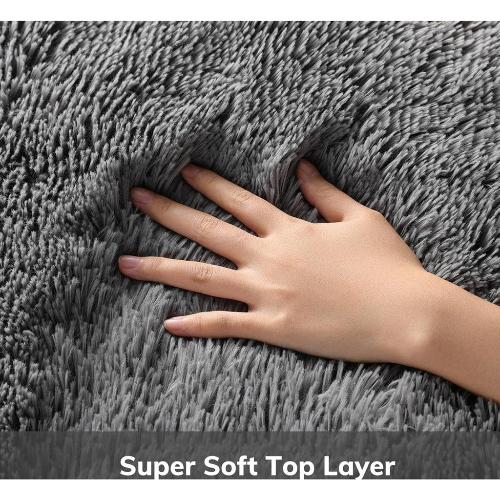 Ophanie Area Rugs for Bedroom Living Room Grey Fluffy Fuzzy Shag 4X6 Indoor
