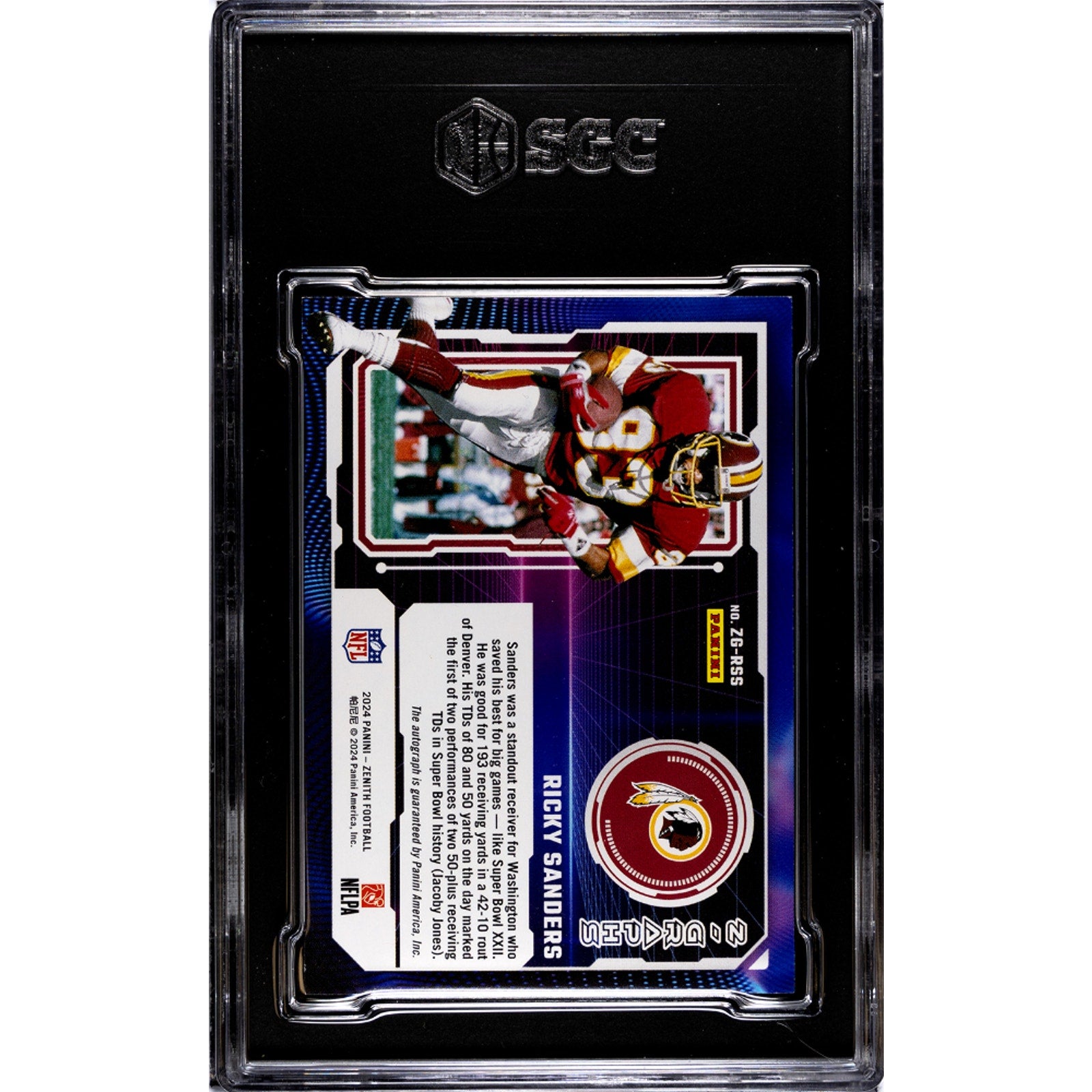 Ricky Sanders 2024 Panini Zenith Z-Graphs Spokes Auto #ZG-RSS /25 SGC Graded 8.5
