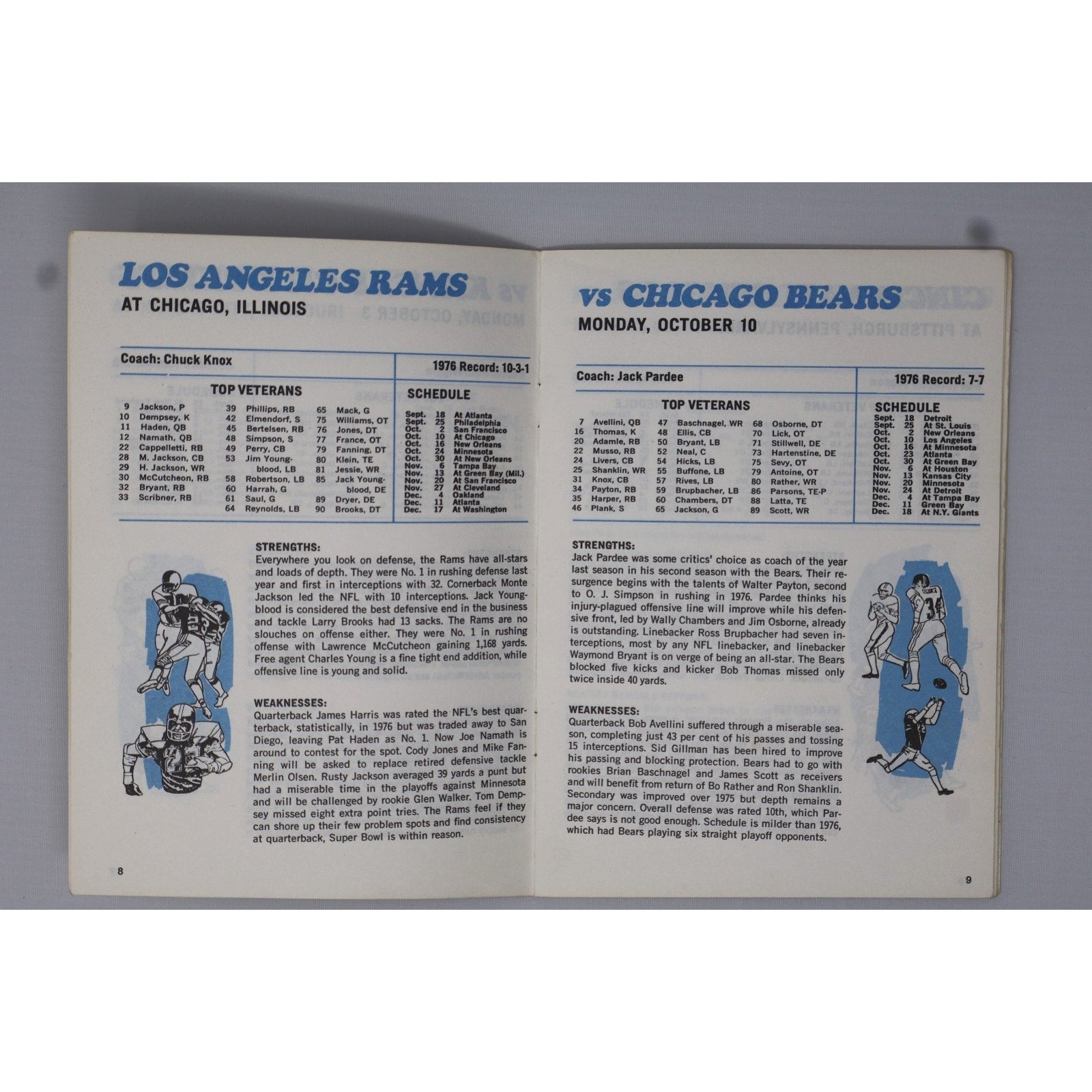 1977 Monday Night Football Guidebook Team By Team Report Good Condition See Pics