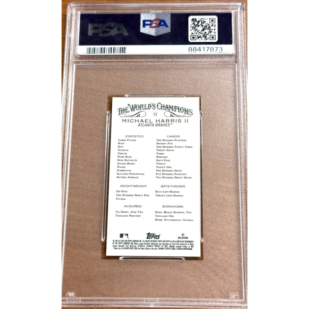 2023 TOPPS ALLEN AND GINTER MICHAEL HARRIS II RC MINI BLACK BORDER PSA 9 Mint