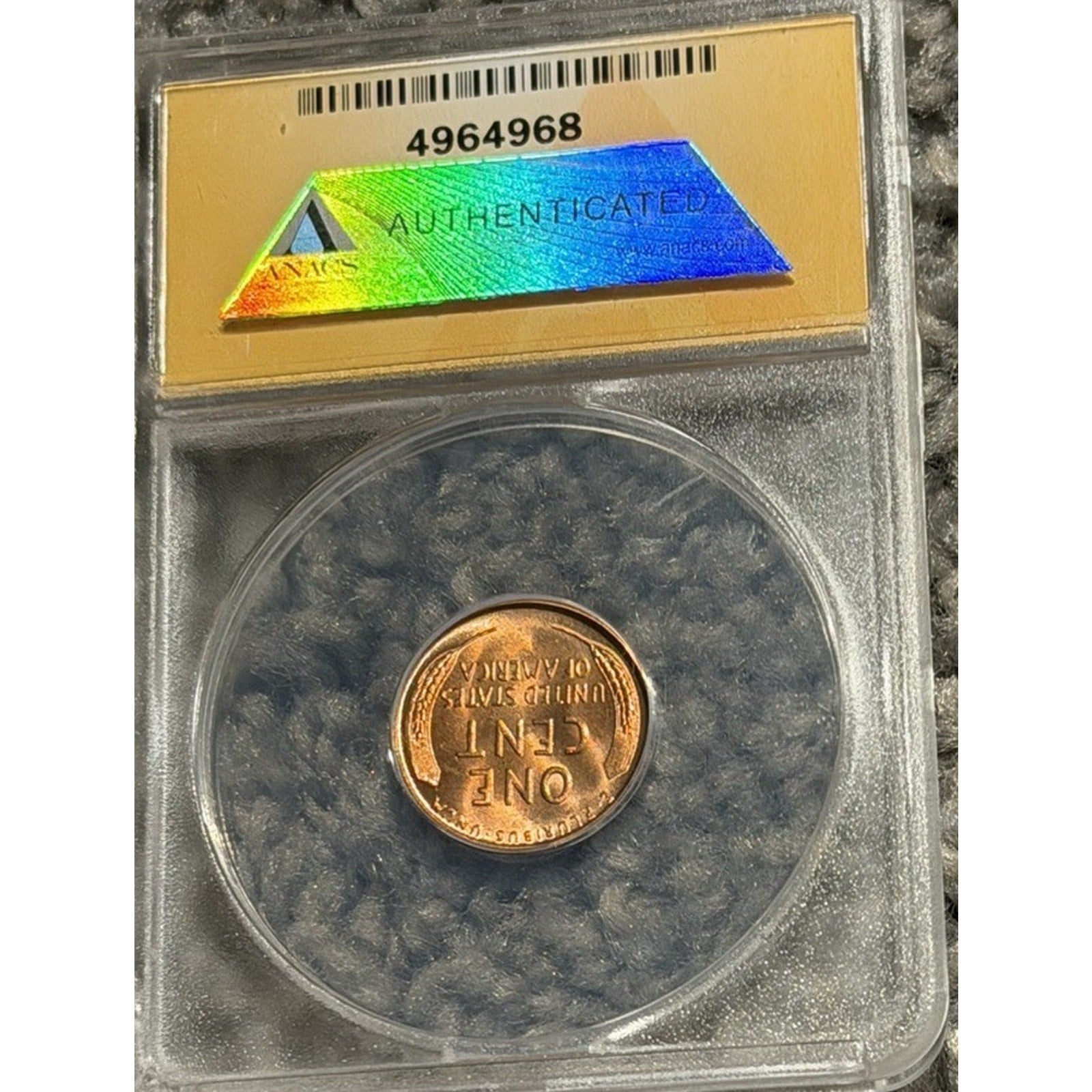 1955-S 1c Lincoln Penny Cent Anacs MS66 RED San Francisco Mint USA