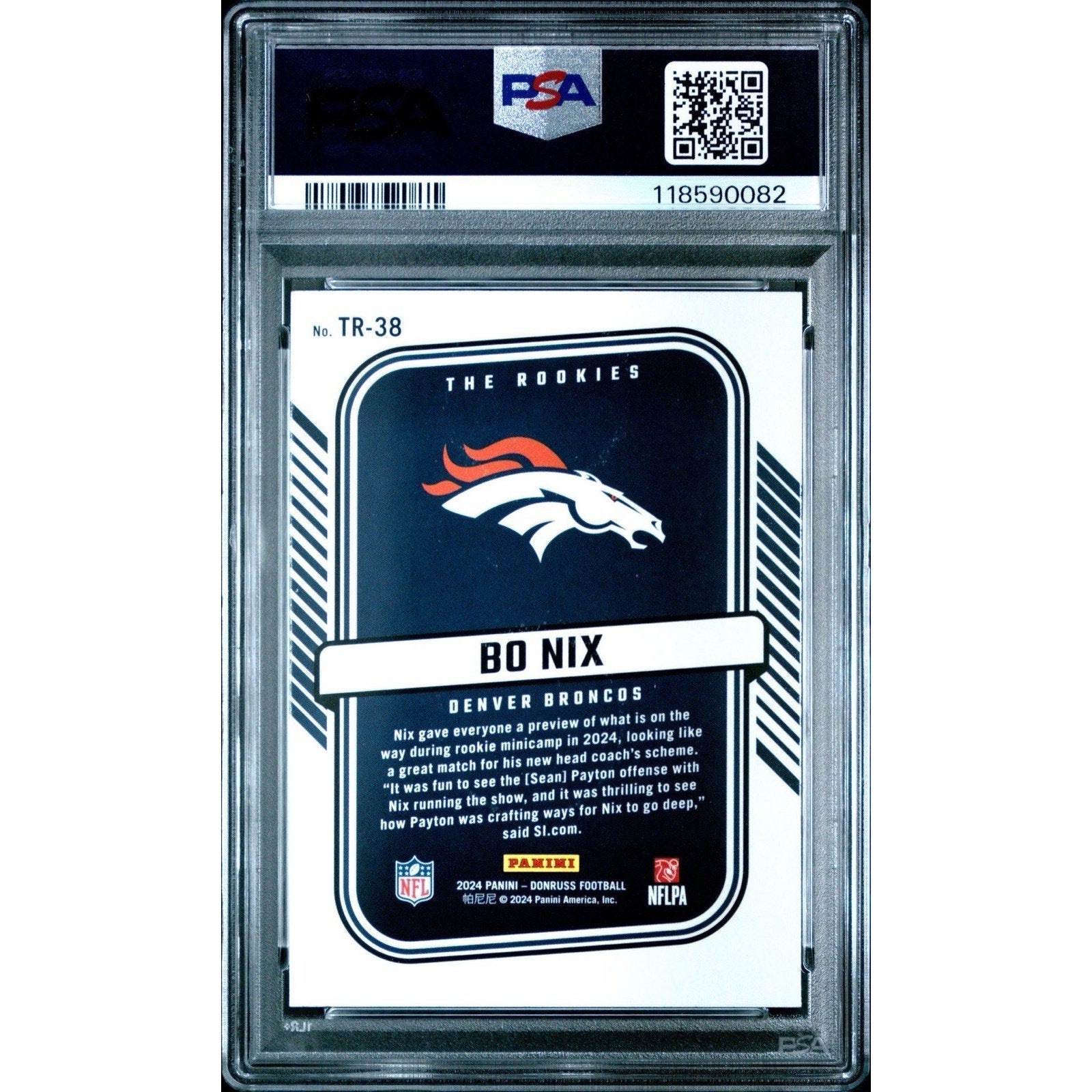 2024 BO NIX THE ROOKIES Donruss #TR38 ROOKIE RC PSA 10 Gem Broncos QB NFL