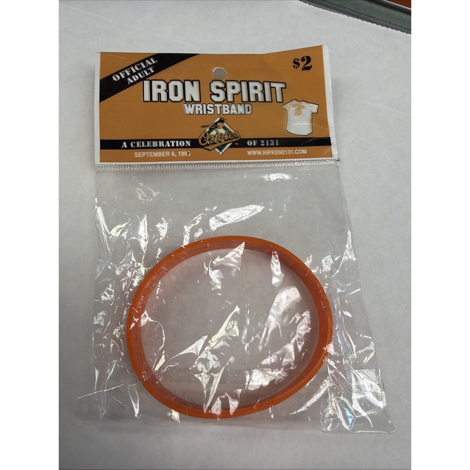 New IRON SPIRIT WRISTBAND Cal Ripken 2131 Baltimore Orioles Orange Bracelet MLB