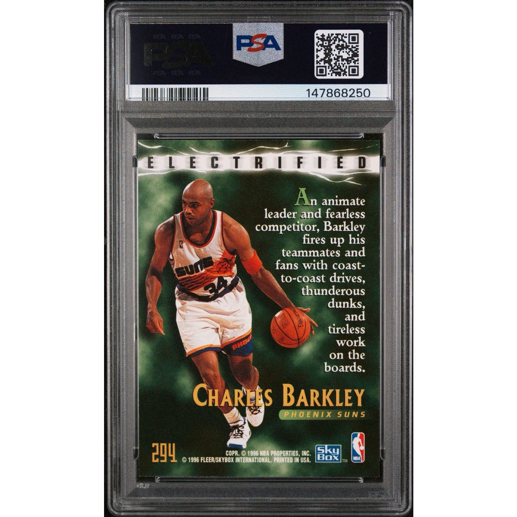 1995-96 Skybox Premium Charles Barkley Electrified #294 Suns PSA 8