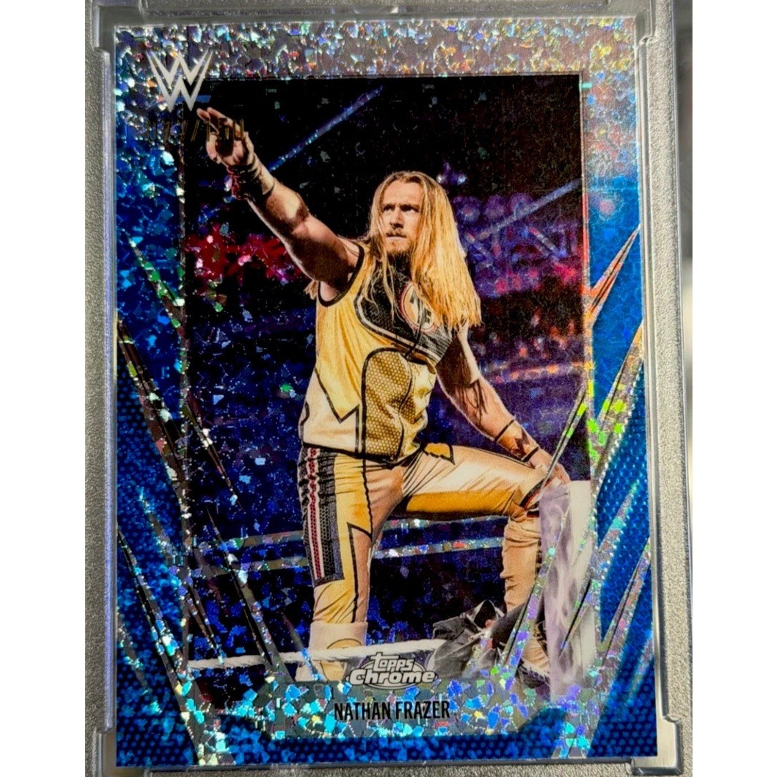 2026 Topps Chrome WWE Nathan Frazer Blue Sparkle Refractor /150