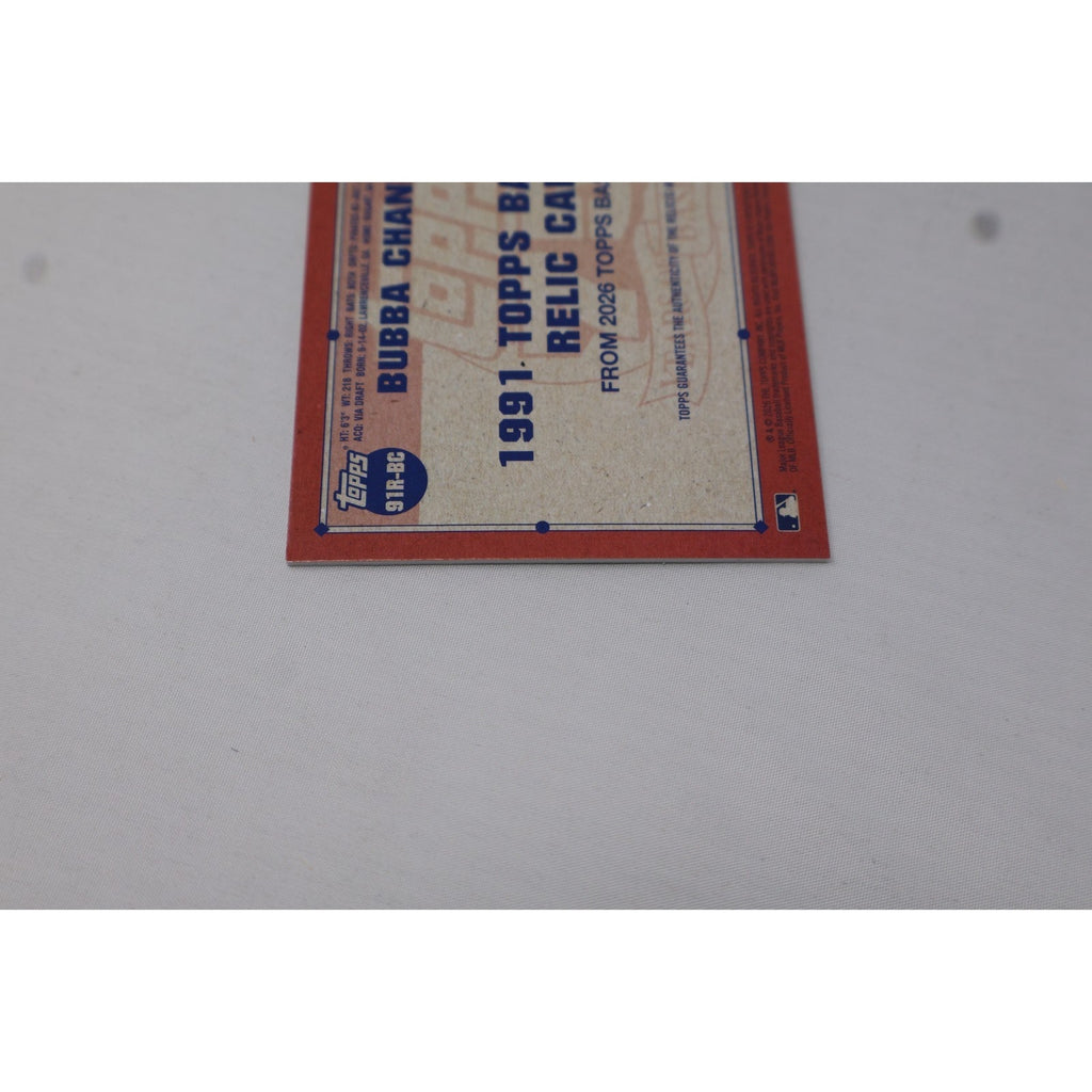 Bubba Chandler 2026 Topps #91R-BC Player Worn Rookie Relic Green /99 RC NM