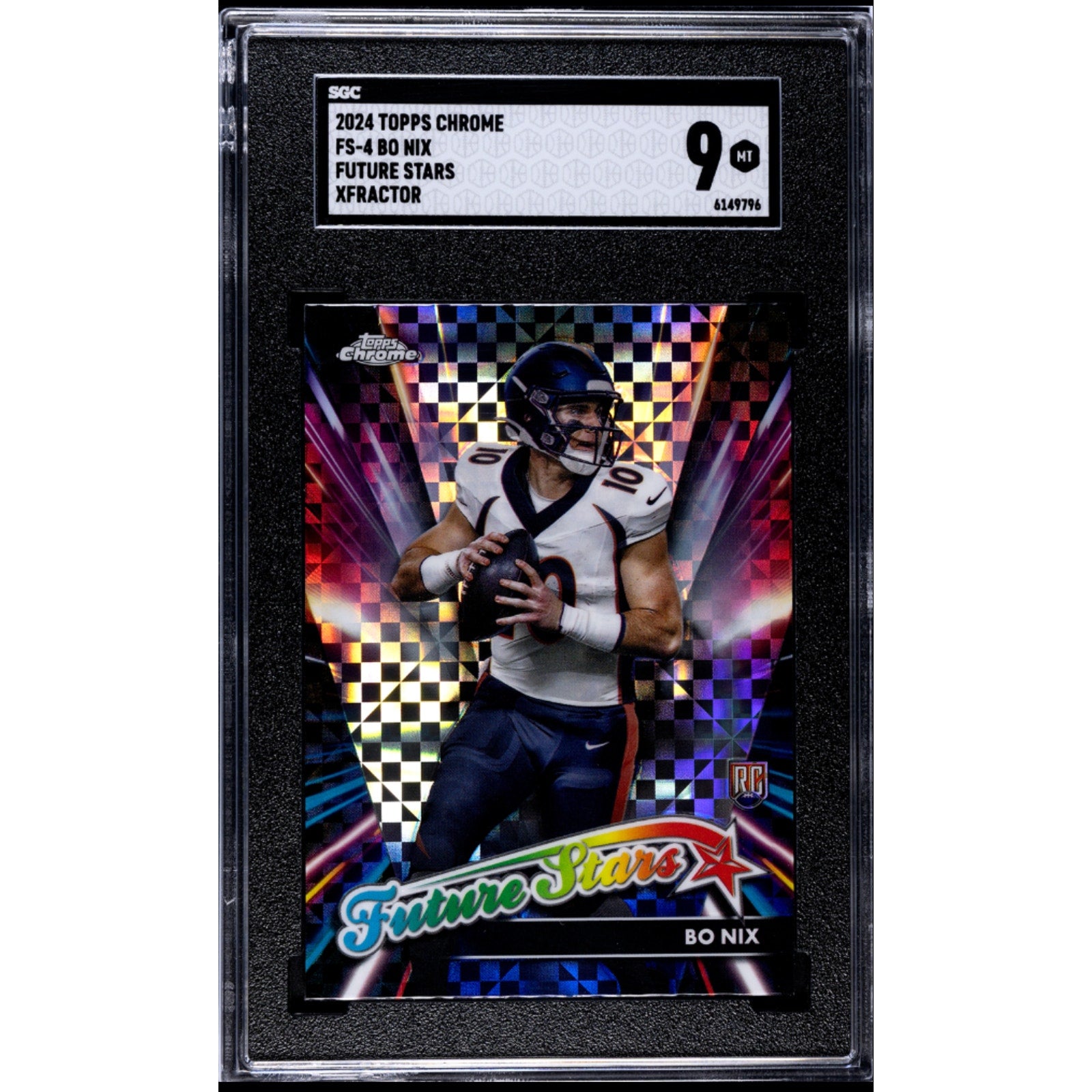 2024 Topps Chrome Future Stars Bo Nix rookie X-Fractor (RC) SGC 9 Mint Bears