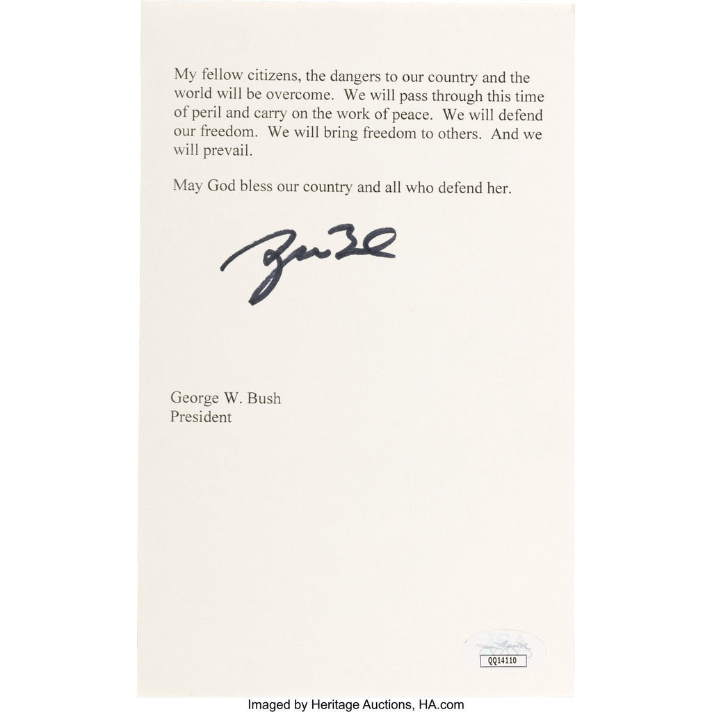 43 President George W Bush USA Signed Speech Operation Iraqi Freedom Beckett COA