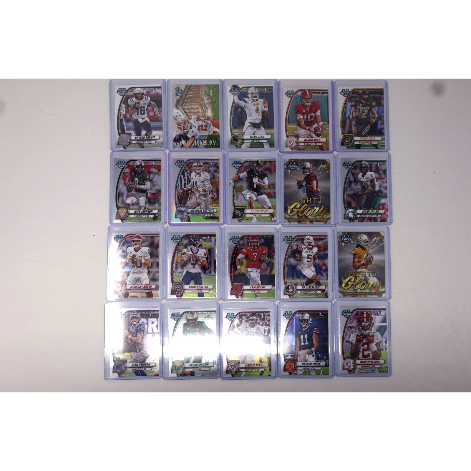 Lot Of 20 For $15 Mint Bowman Chrome U Football Cards Free Shipping 19 Qbs