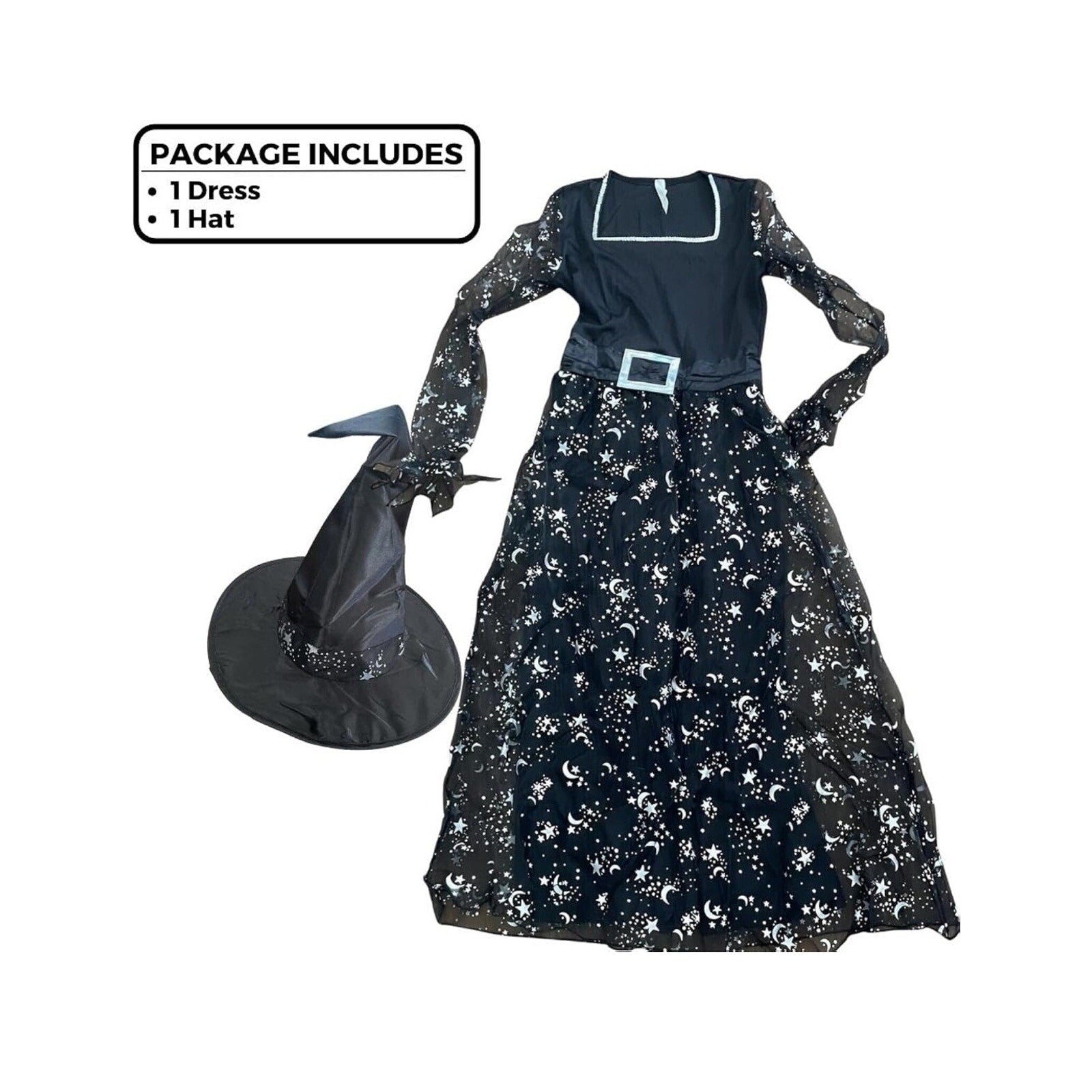 Kids Witch Costume Cosmic Kids Medium Dress And Hat Halloween Event Party City