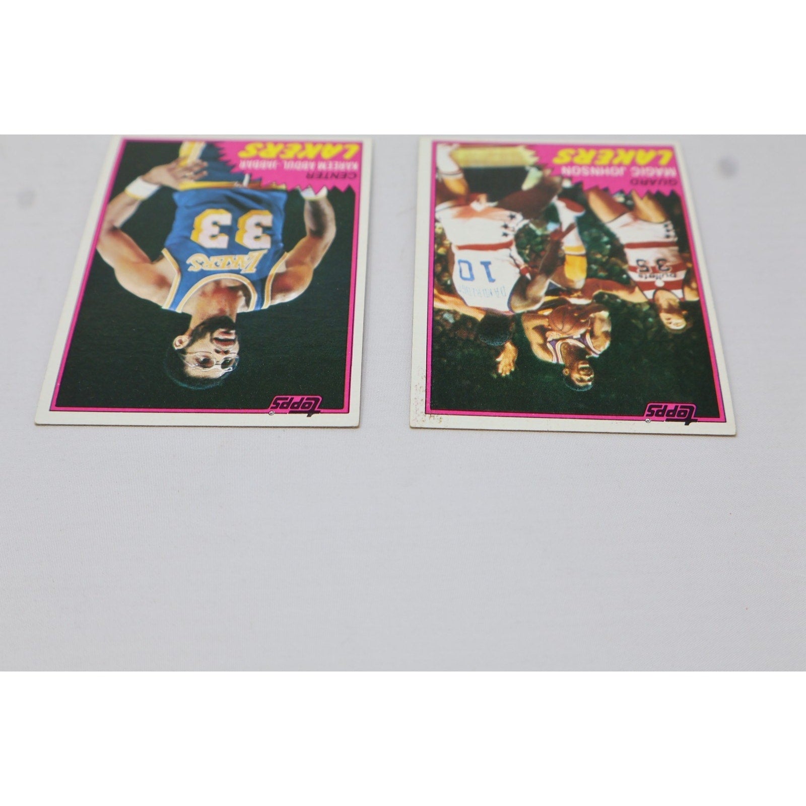 Lot Of 2 1981 Topps Basketball Kareem Abdul Jabbar #20/Magic Johnson #21