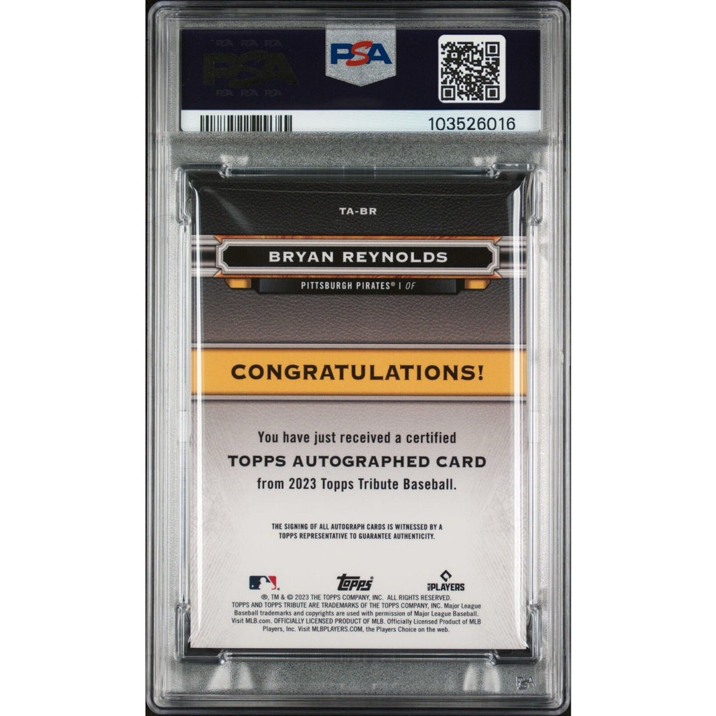 2023 Topps Tribute Bryan Reynolds #TABR Green Refractor /99 Auto PSA 10 Pirates