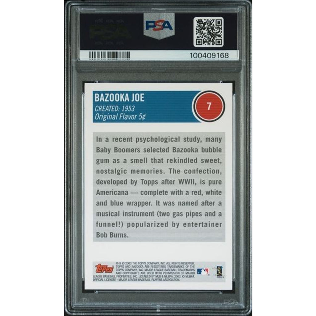 Bazooka Joe 2003 Topps Bazooka Philadelphia Phillies #7 PSA 9 Error PSA Label