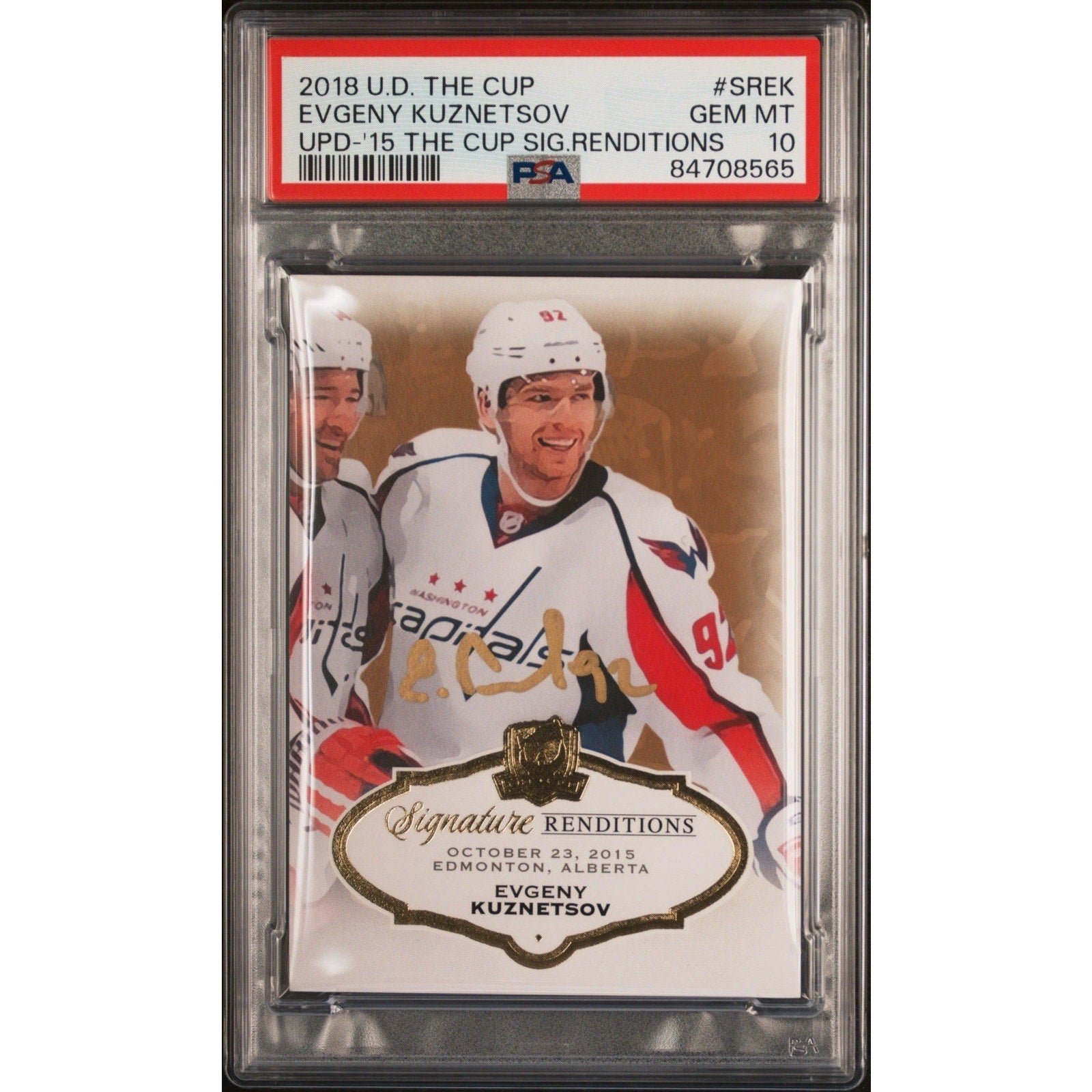 2018 UD Evgeny Kuznetzov Signature Renditions Capitals #SREK Auto PSA 10