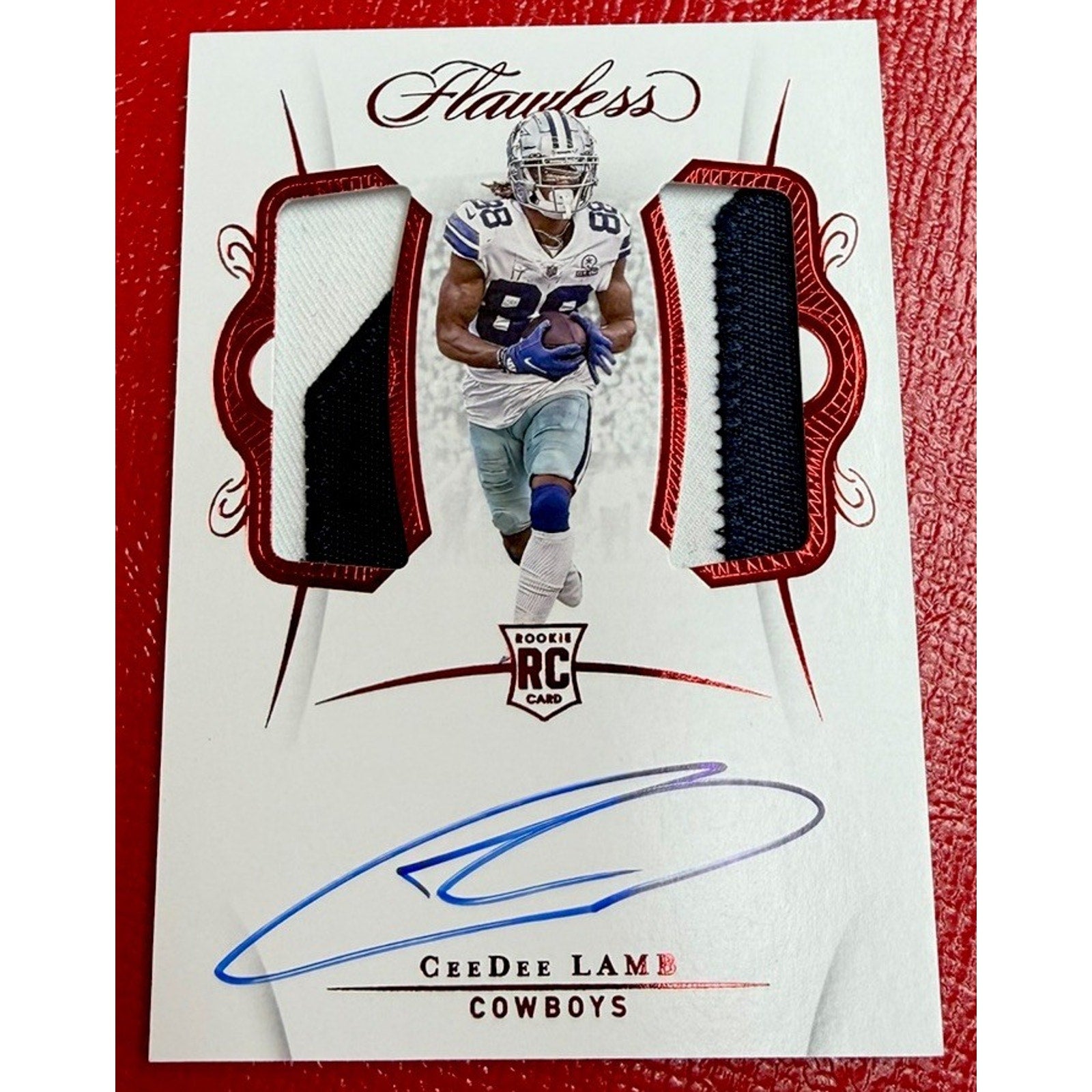 2020 Panini Flawless CEEDEE LAMB 1/1 Rookie Dual Patch Auto RPA White Box SAP