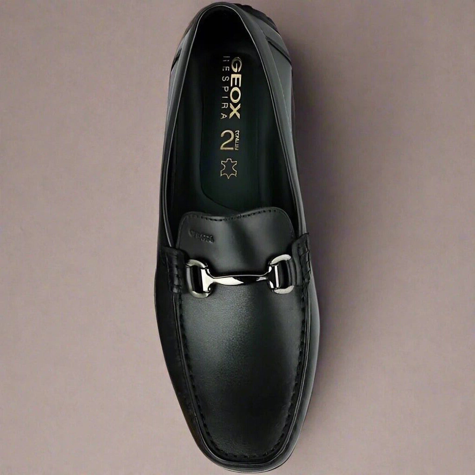 Geox Mens Moner W Double Fit A Loafer Cushion Black Breathable Leather Buckle