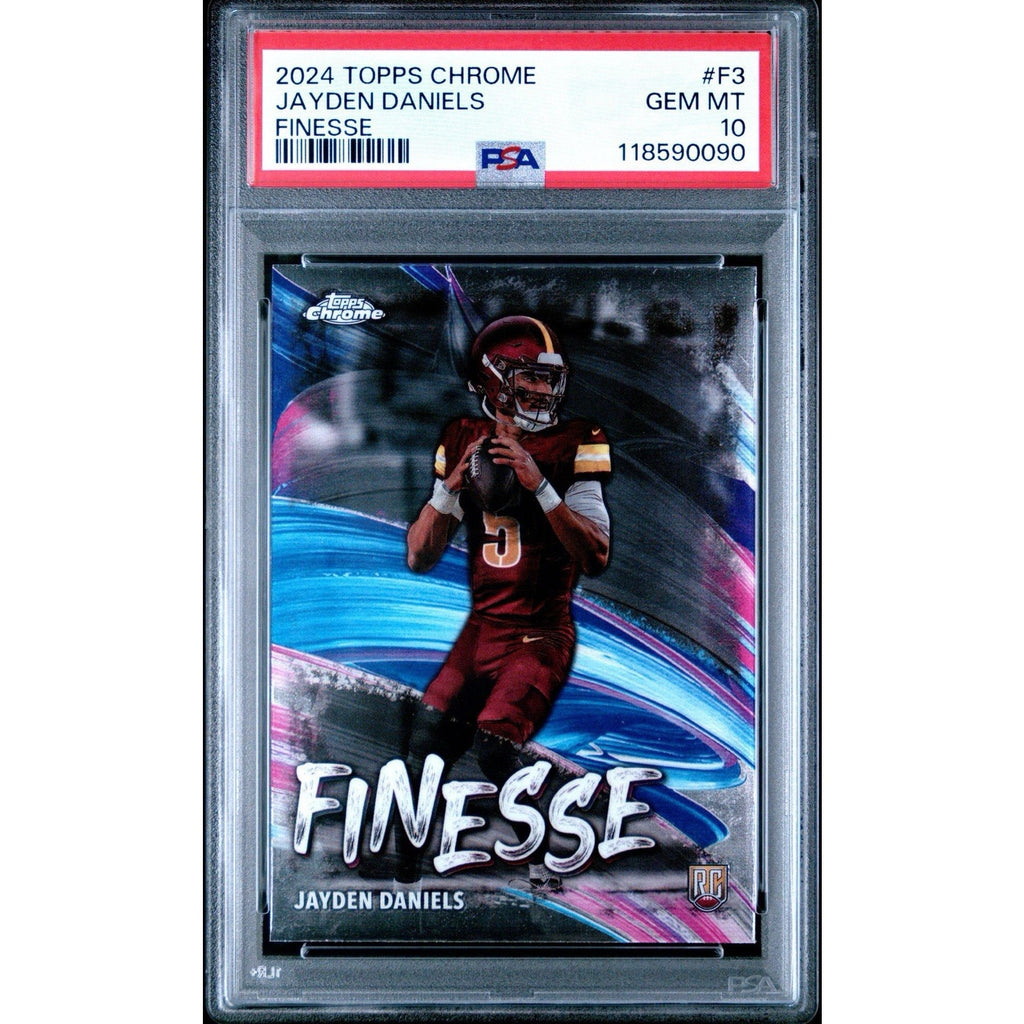 2024 Topps Chrome Jayden Daniels #F3 Finesse PSA 10 Gem Mint Rookie RC Commander