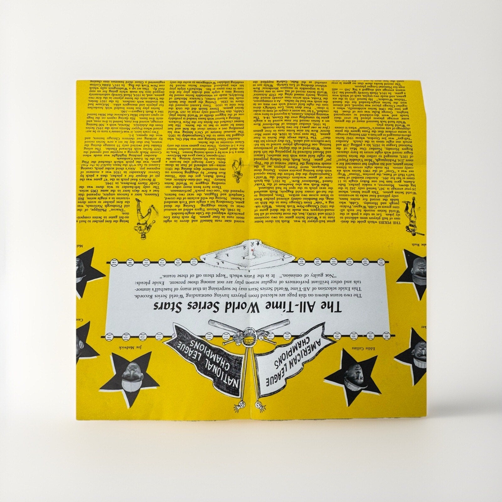 1950 WORLD SERIES STARS PICTORIAL POSTER RARE ALL-TIME BABE RUTH EXIDE NEWS