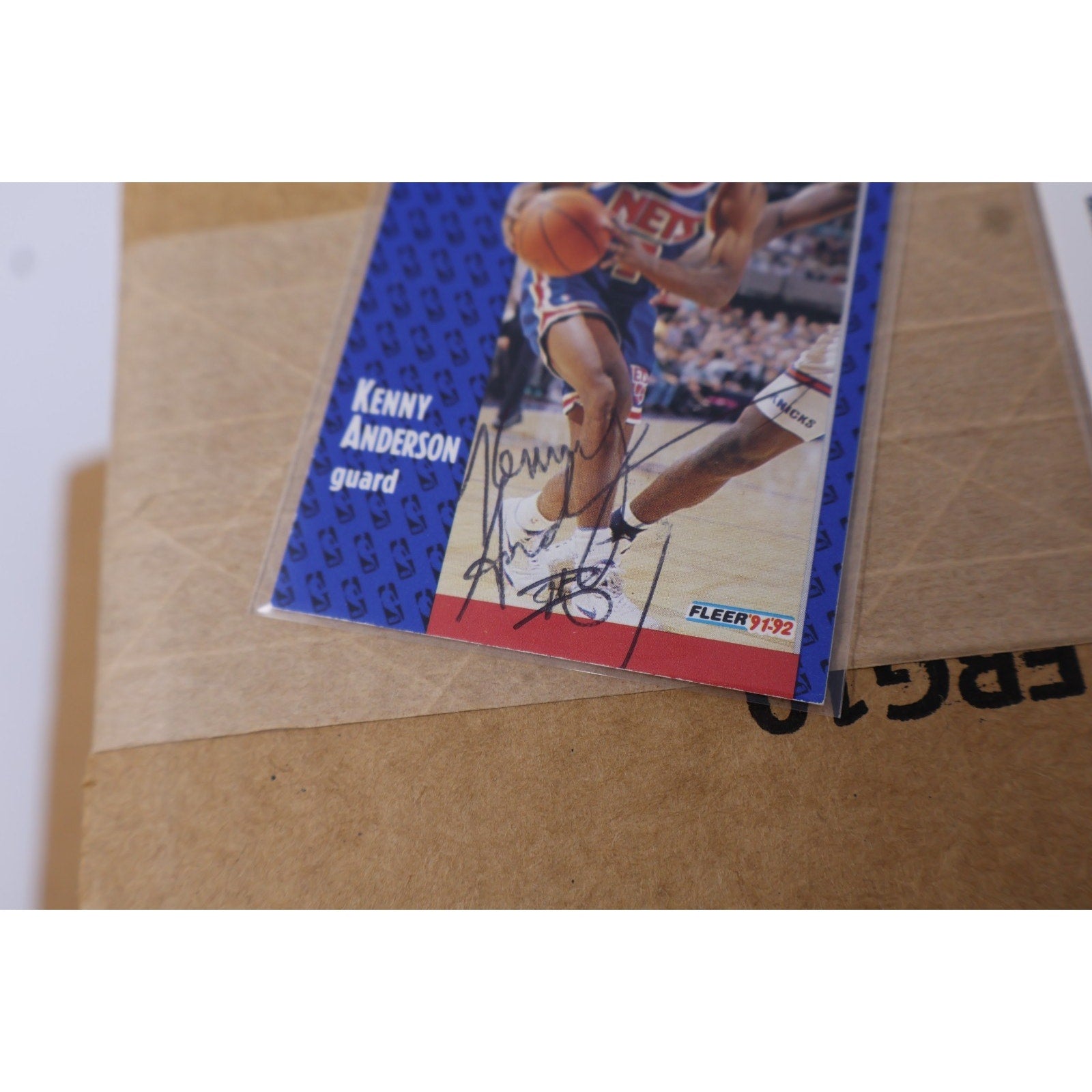 Lot Of 2 Kenny Anderson Signed Auto 1992 Fleer/Skybox Rookie Draft Cards Mint