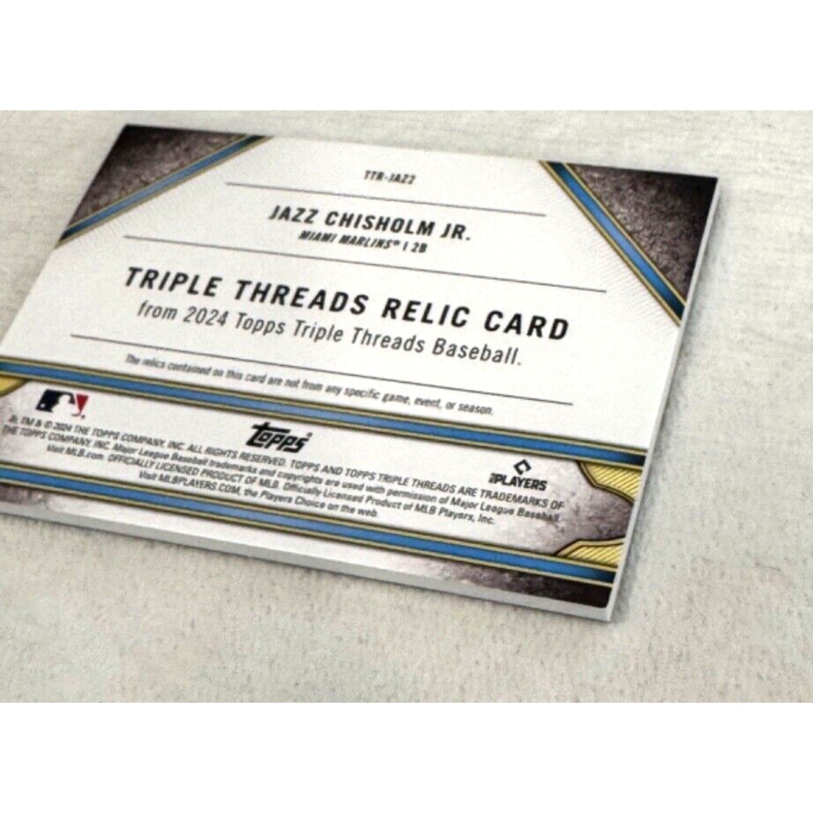 2024 Topps Triple Threads Jazz Chisholm Jr. Bahamas Relic Card /9 #TTR-JAZ2