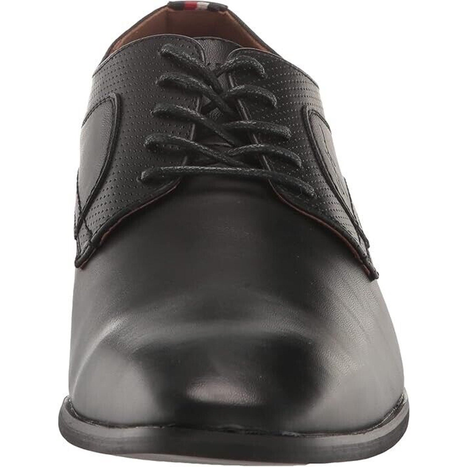 Men's Dress Shoes Tommy Hilfiger Soli Black Lace Up Heel Memory Foam Almond Toe