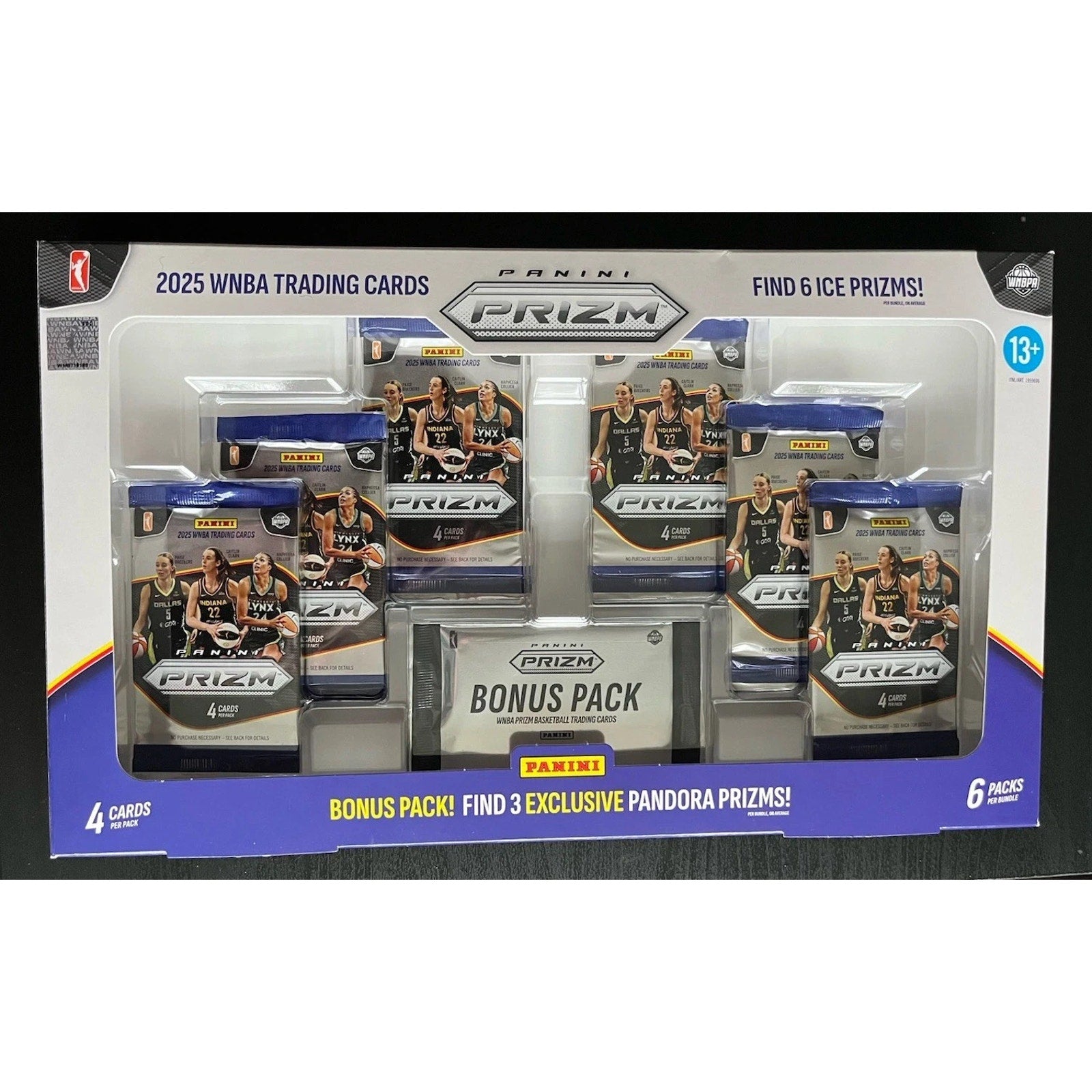 2025 Prizm WNBA Costco Sealed Box Panini Prizm 6 Packs + 1 Bonus Pandora Pack