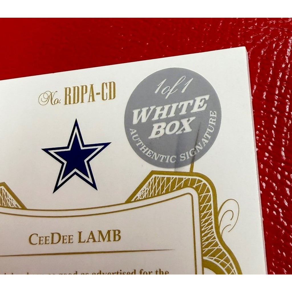 2020 Panini Flawless CEEDEE LAMB 1/1 Rookie Dual Patch Auto RPA White Box SAP